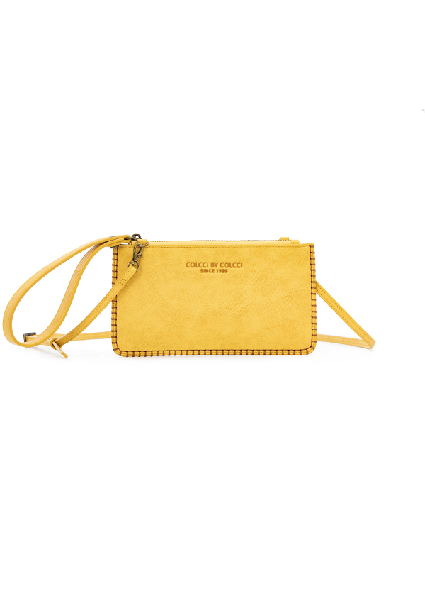 BOLSA FEM COLCCI ENVELOPE ESTILO COURO U AMARELO T