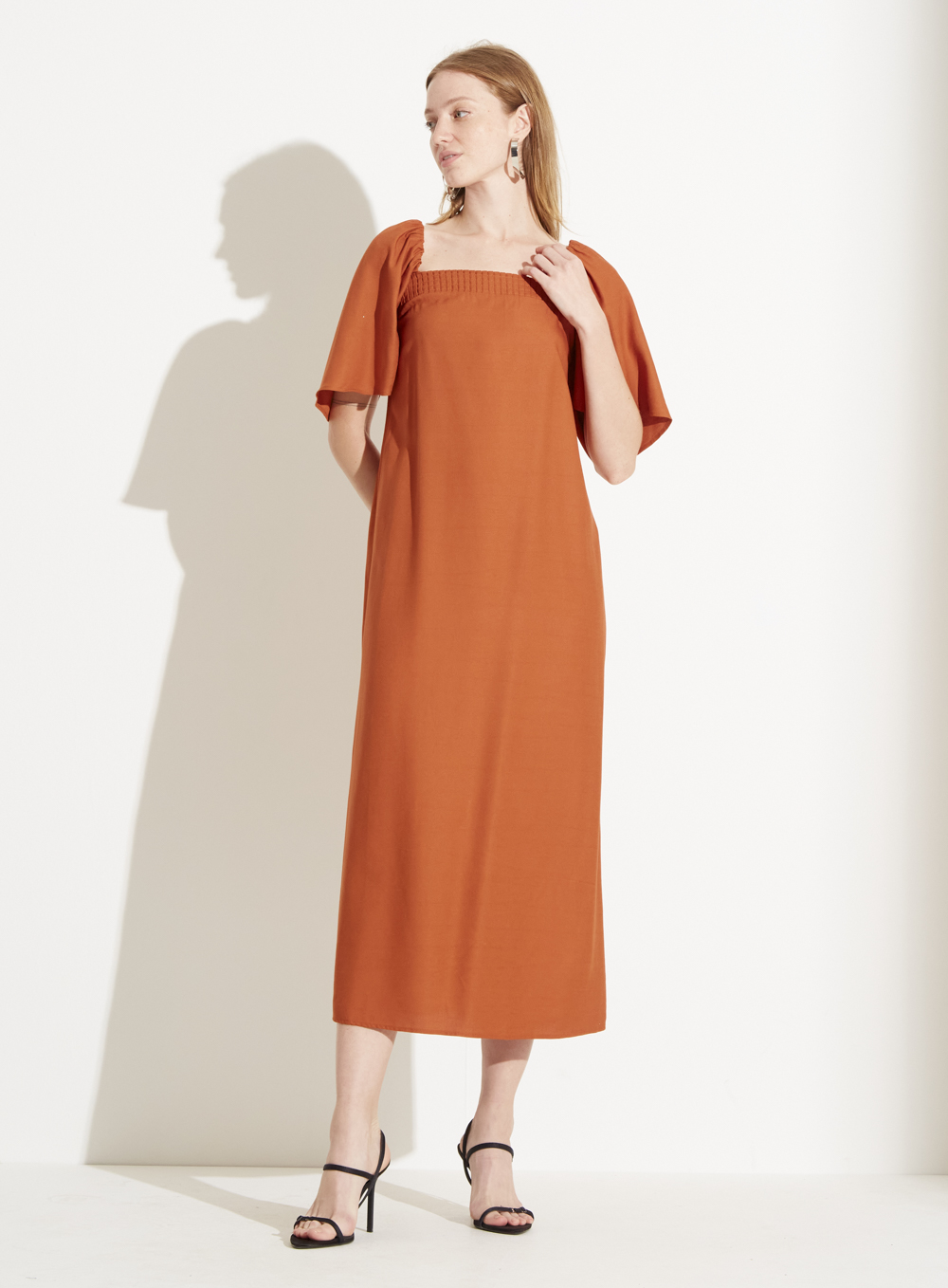 VESTIDO FORUM M MARROM BURNT