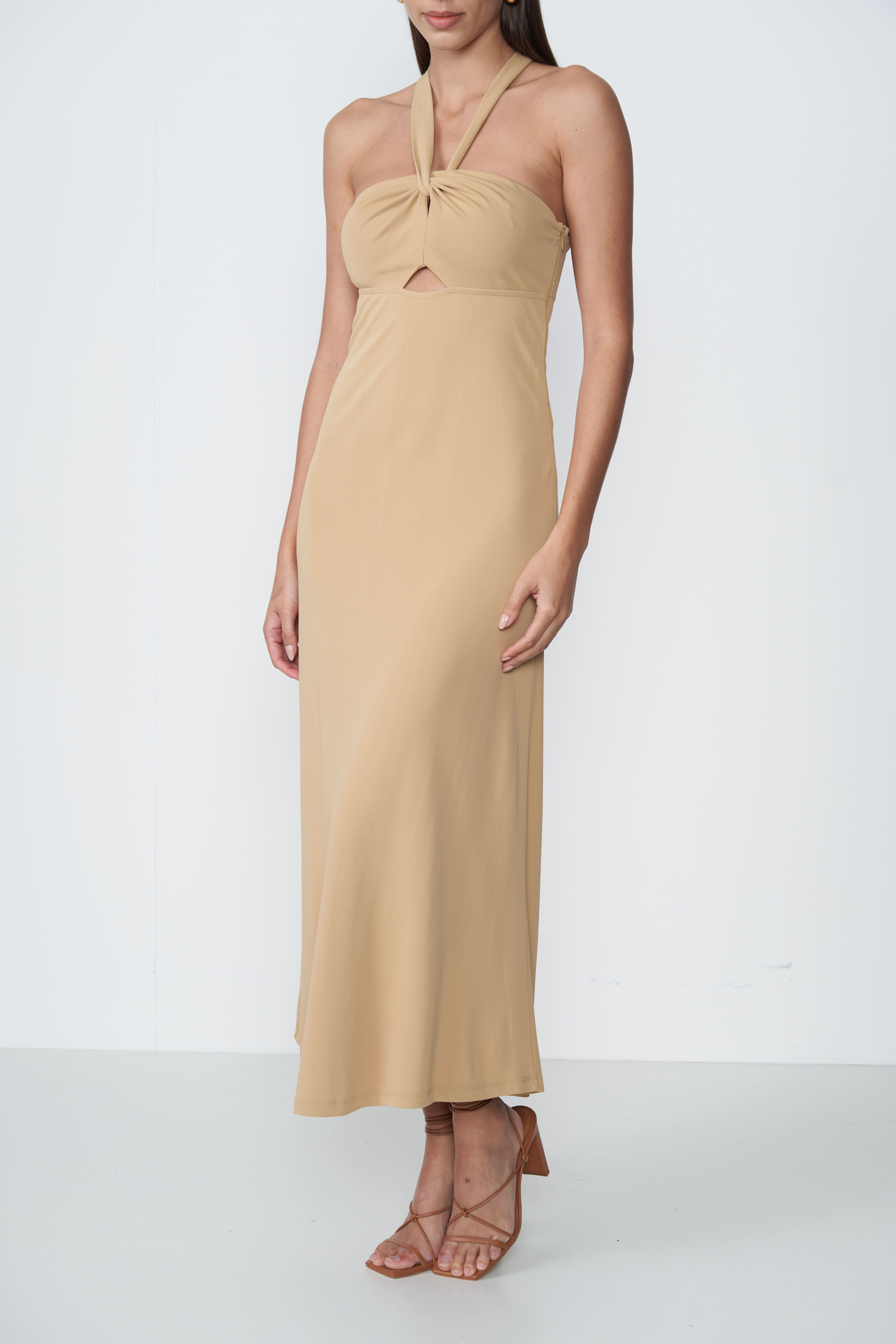 VESTIDO COLCCI 34 BEGE FLAVO