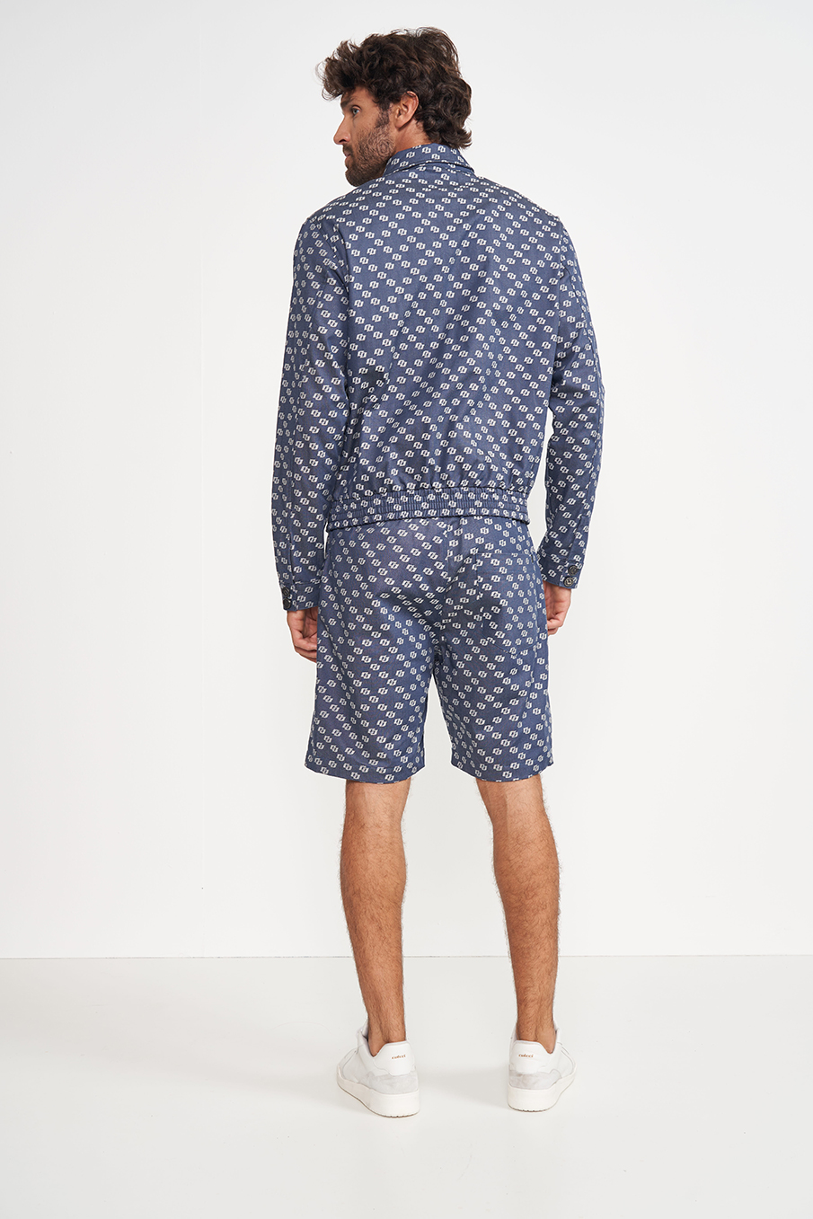 BERMUDA JACQUARD GG AZUL/BEGE