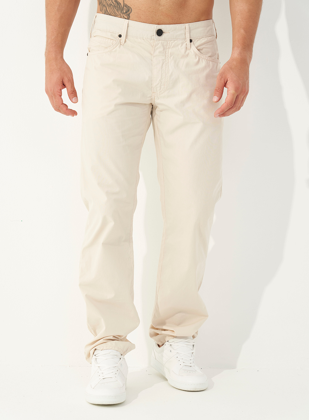 CALÇA SARJA COMFORT 48 BEGE TAUPE