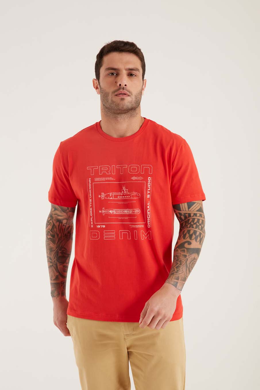 CAMISETA TRITON M VERMELHO MARS