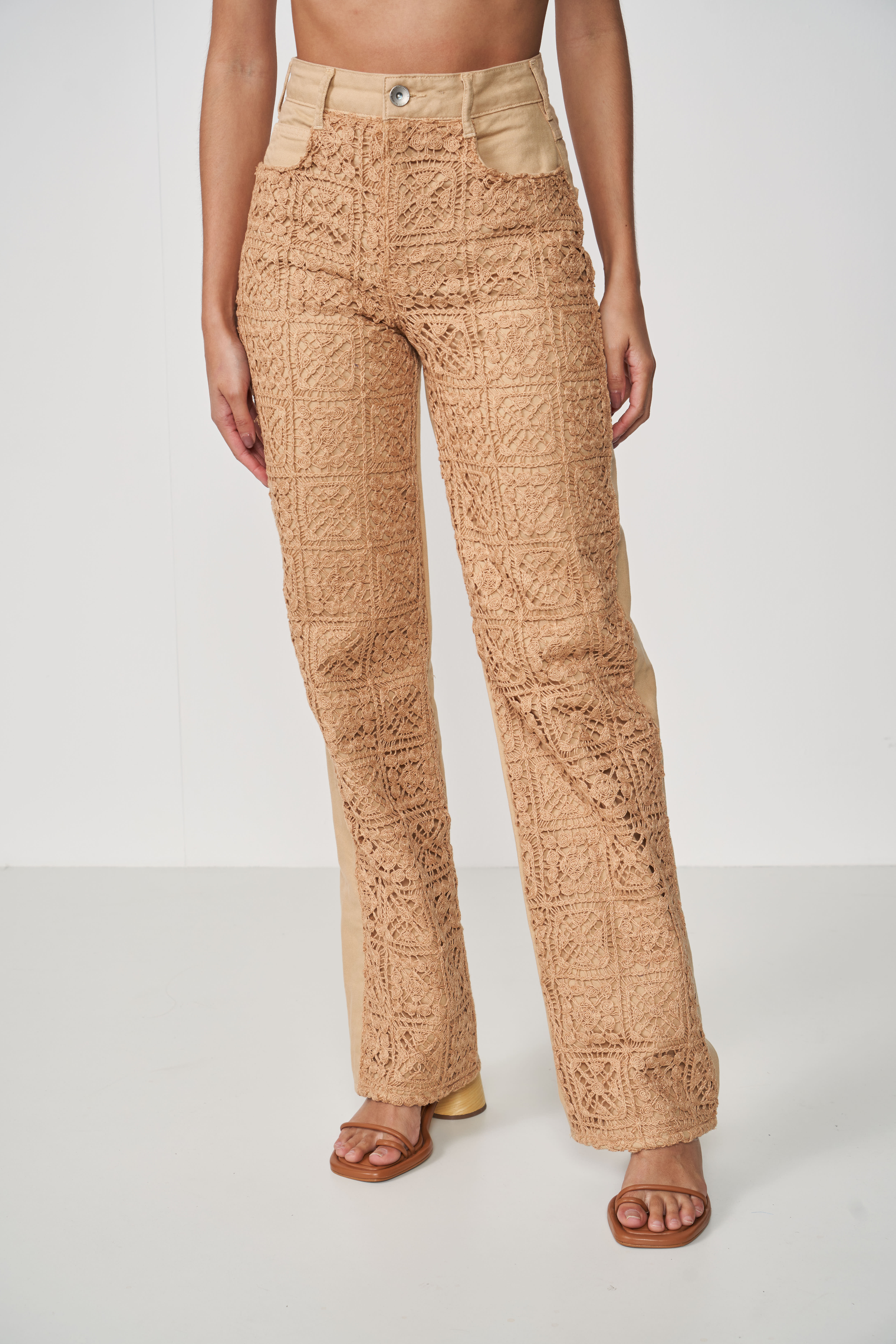 CALÇA SARJA COM RENDA JULIETTE 36 BEGE FLAVO