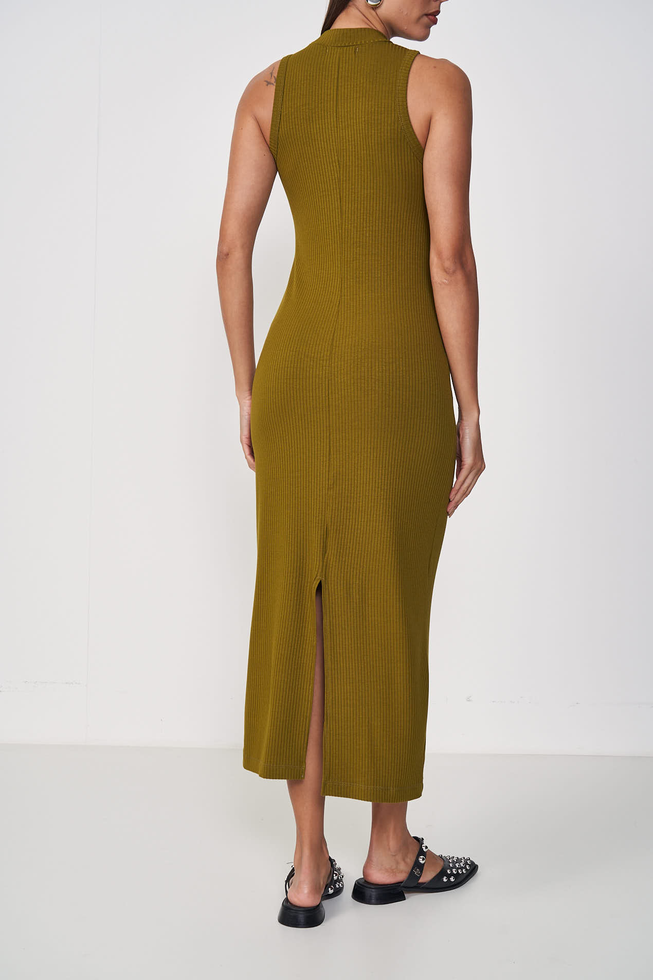 VESTIDO CANELADO G CINZA FULIGEM