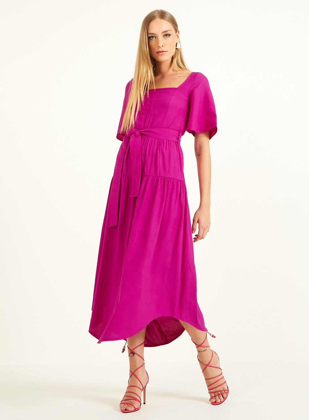 VESTIDO LINHO PP ROXO SELENE
