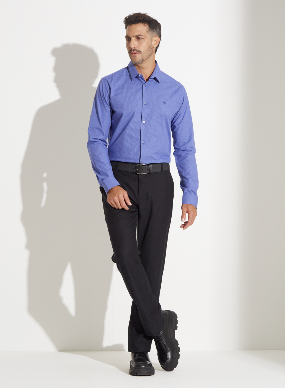 CAMISA SUPER SLIM FIT 3 AZUL/BRANCO