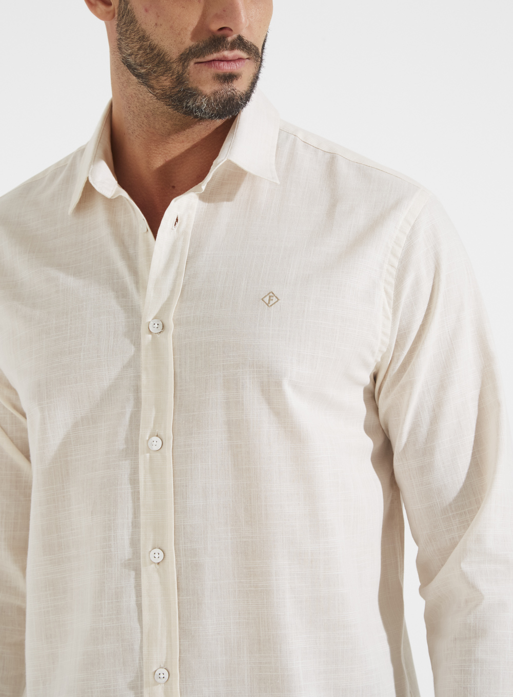 CAMISA RELAX M BEGE/OFF
