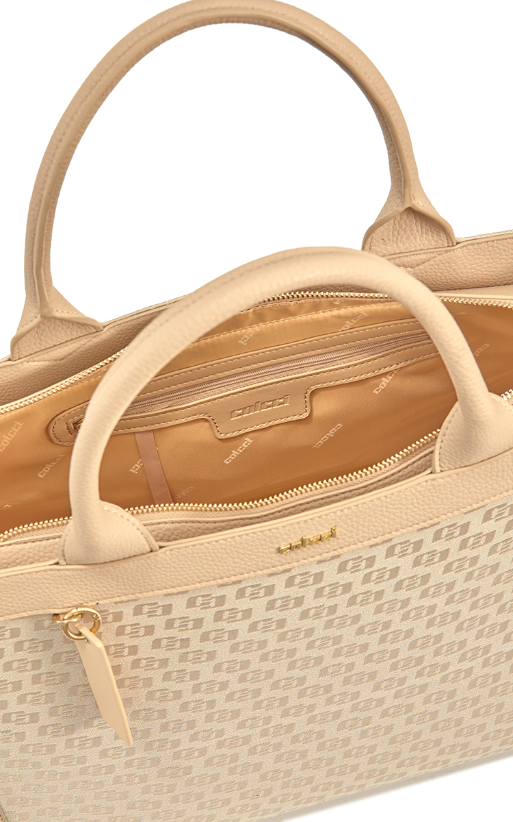BOLSA COLCCI FEM MAXI TOTE JACQUARD U CARAMELO