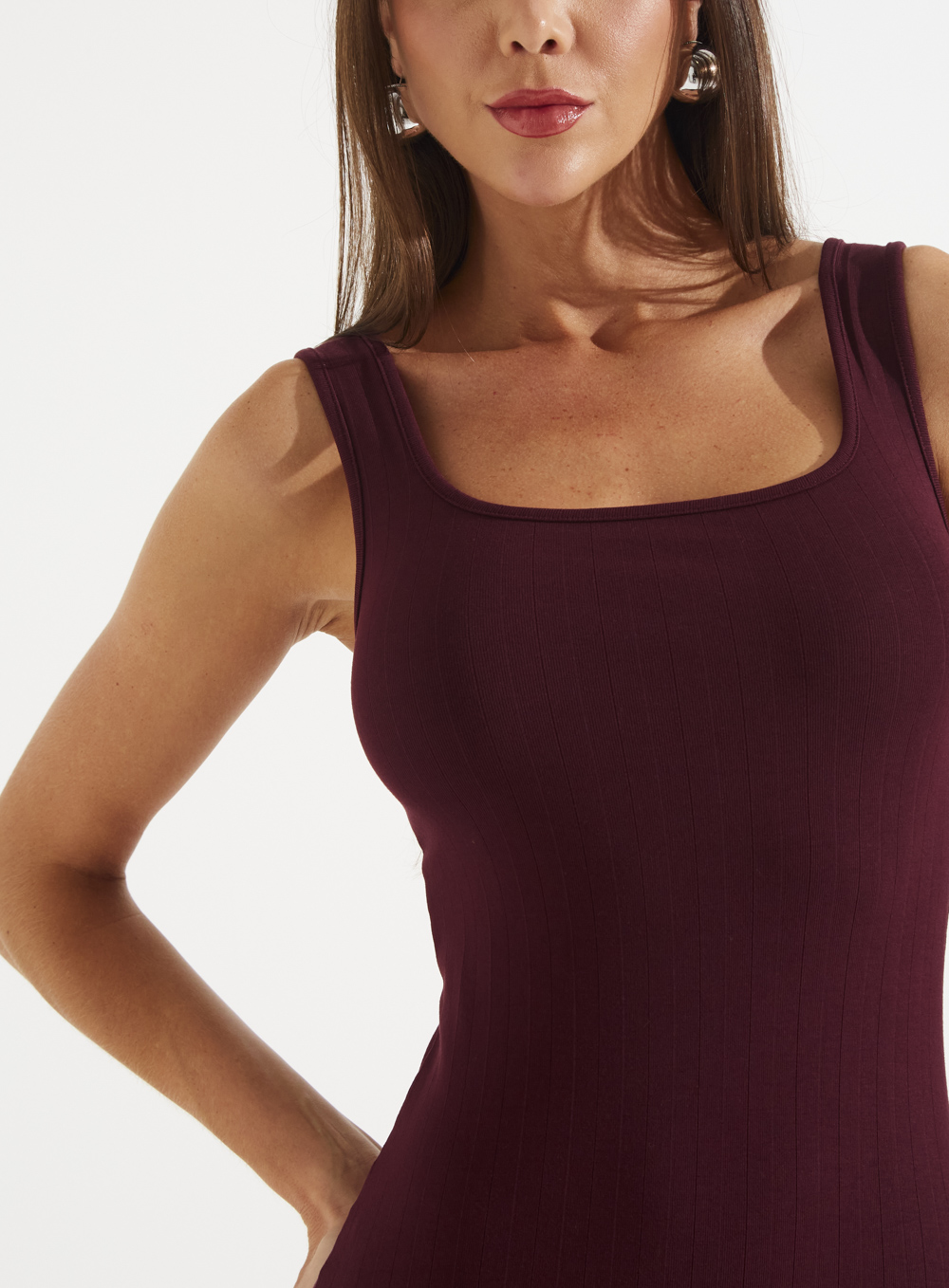 VESTIDO CANELADO G BEGE PILAR