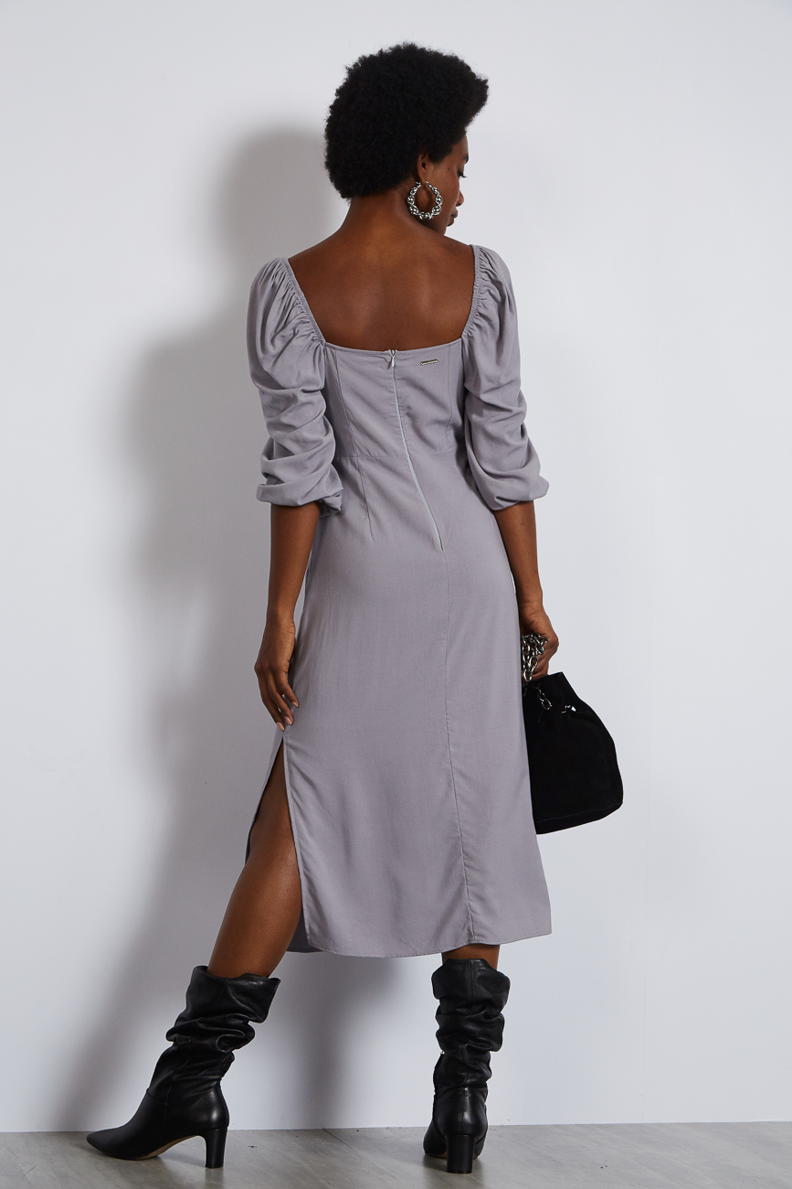 VESTIDO MIDI COLCCI 38 CINZA ALLES