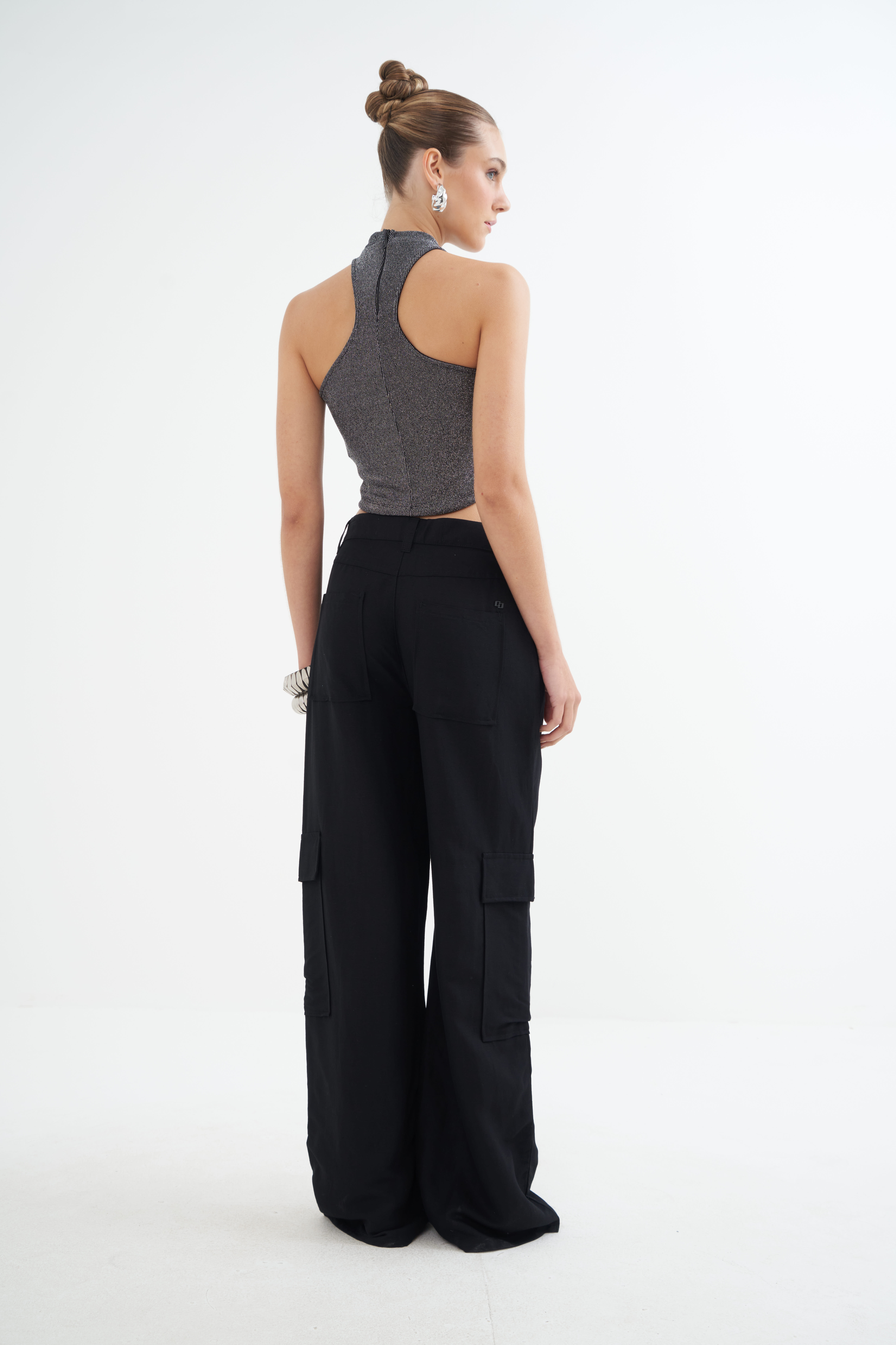 BLUSA METALIZADA P PRETO/PRATA