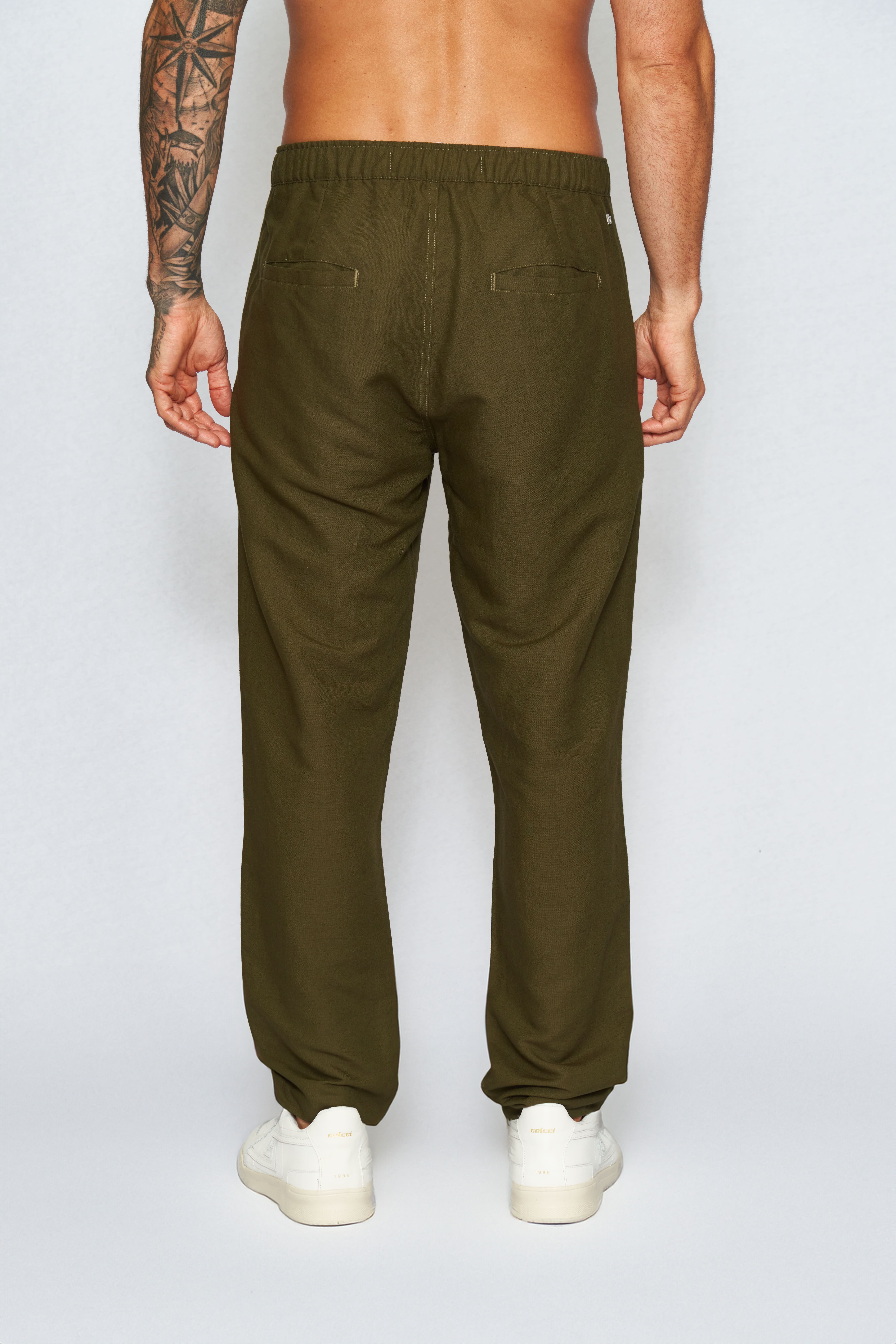 CALÇA LINHO 38 VERDE CILANTRO
