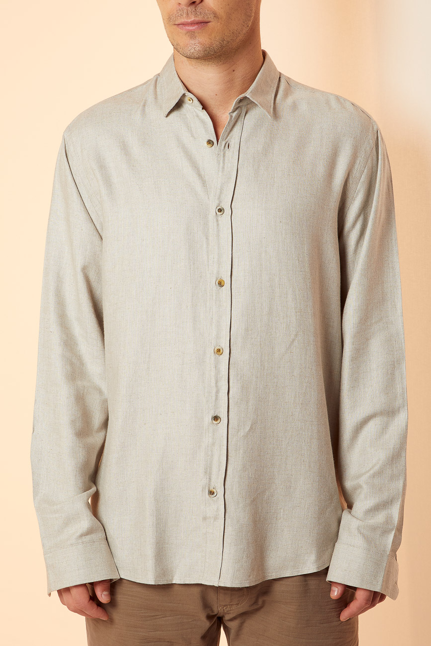 CAMISA LINHO RELAX GG OFF/MARROM