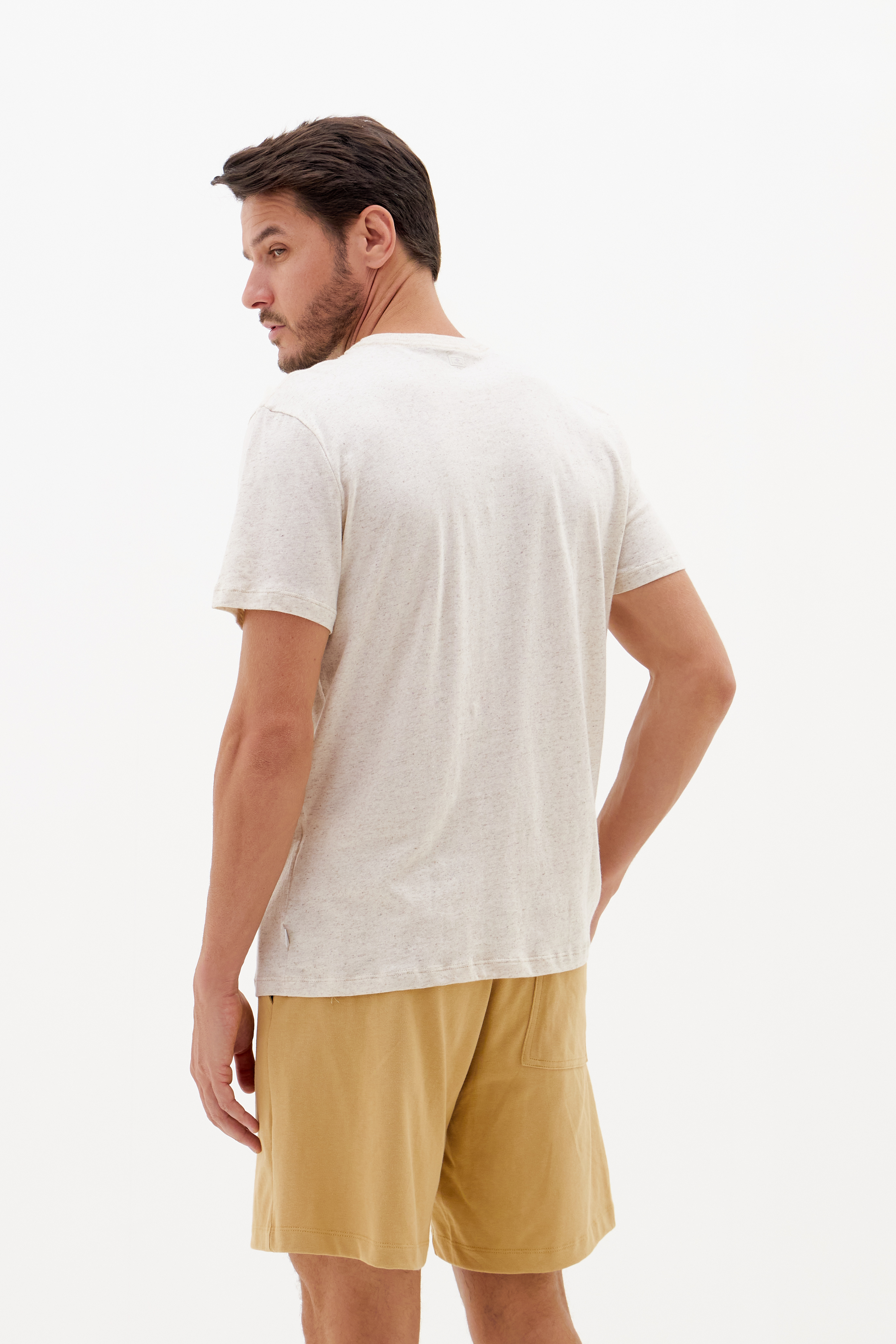 CAMISETA LINHO M BEGE ITALIAN