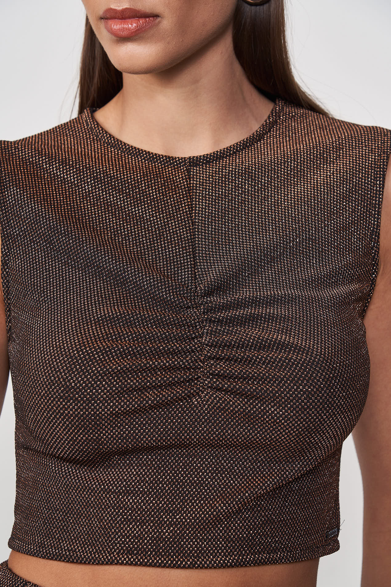 BLUSA METALIZADA G PRETO/BRONZE