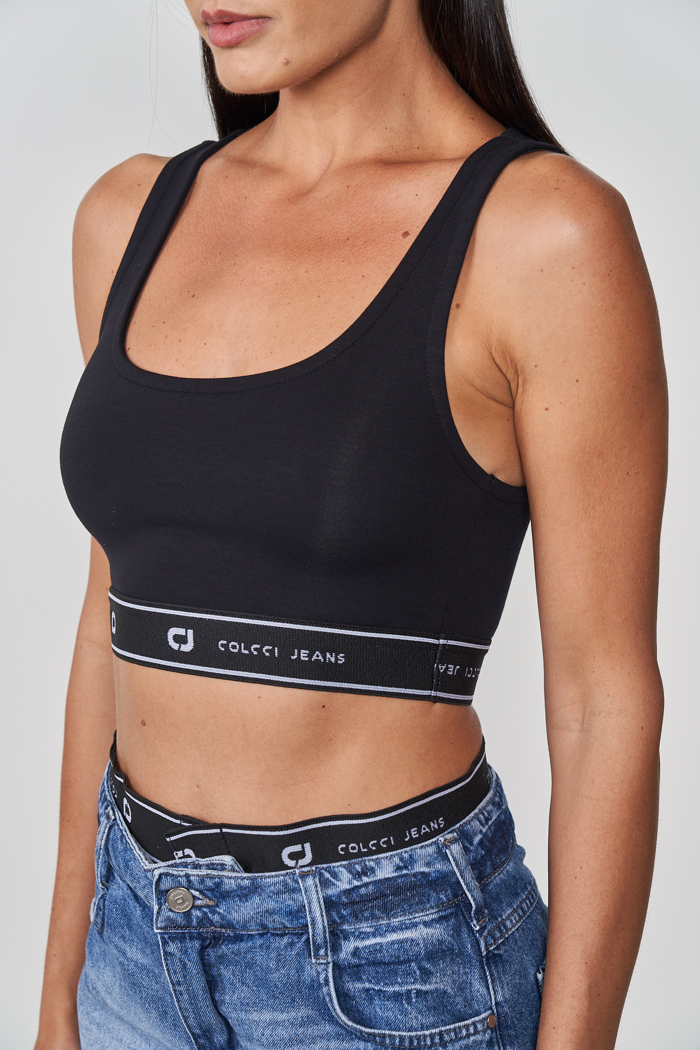 TOP COLCCI JEANS M PRETO