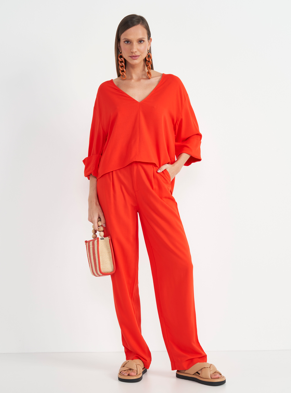 CALÇA COLCCI 42 VERMELHO NIVES