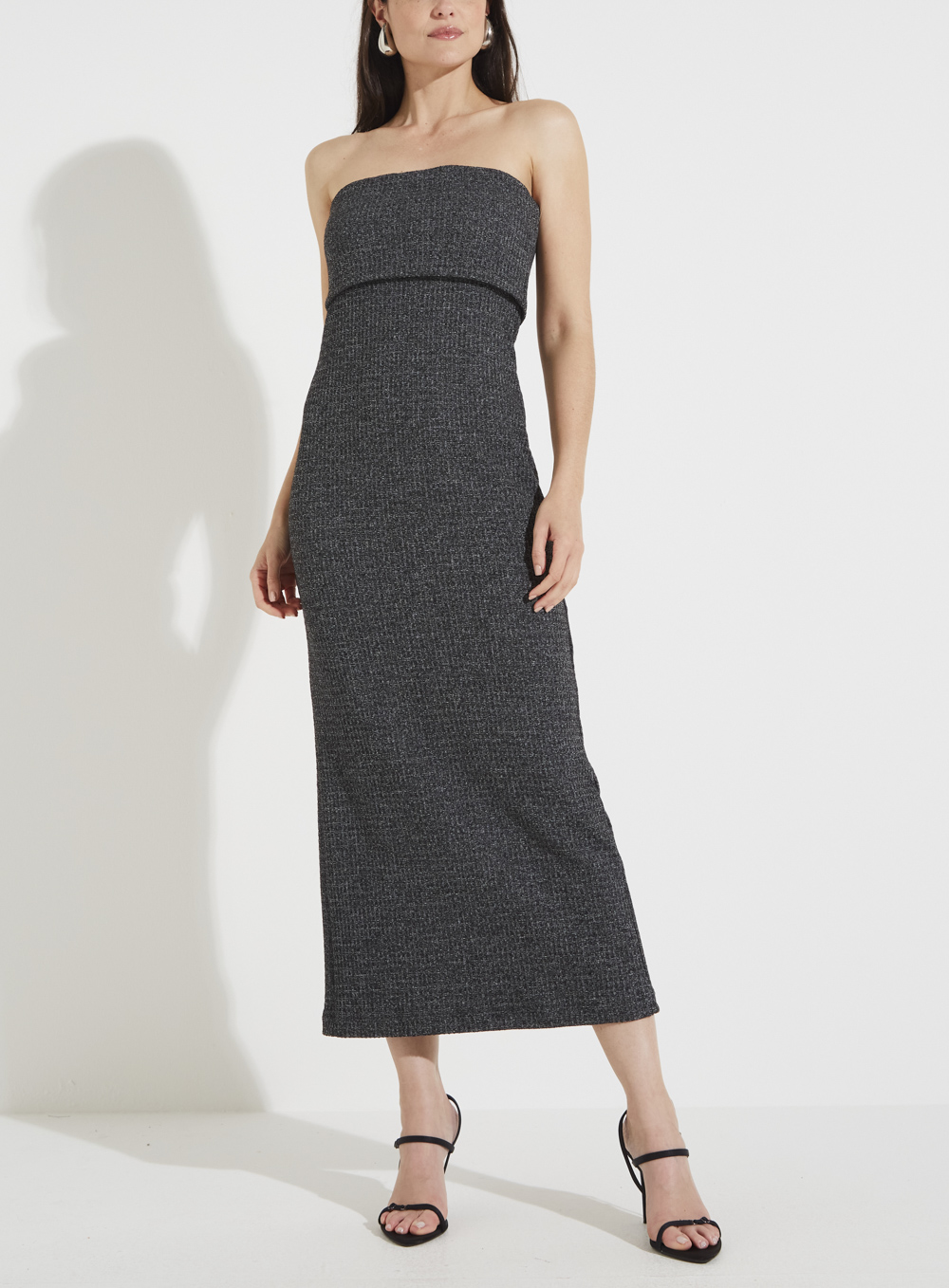 VESTIDO FORUM M CINZA MESCLADO