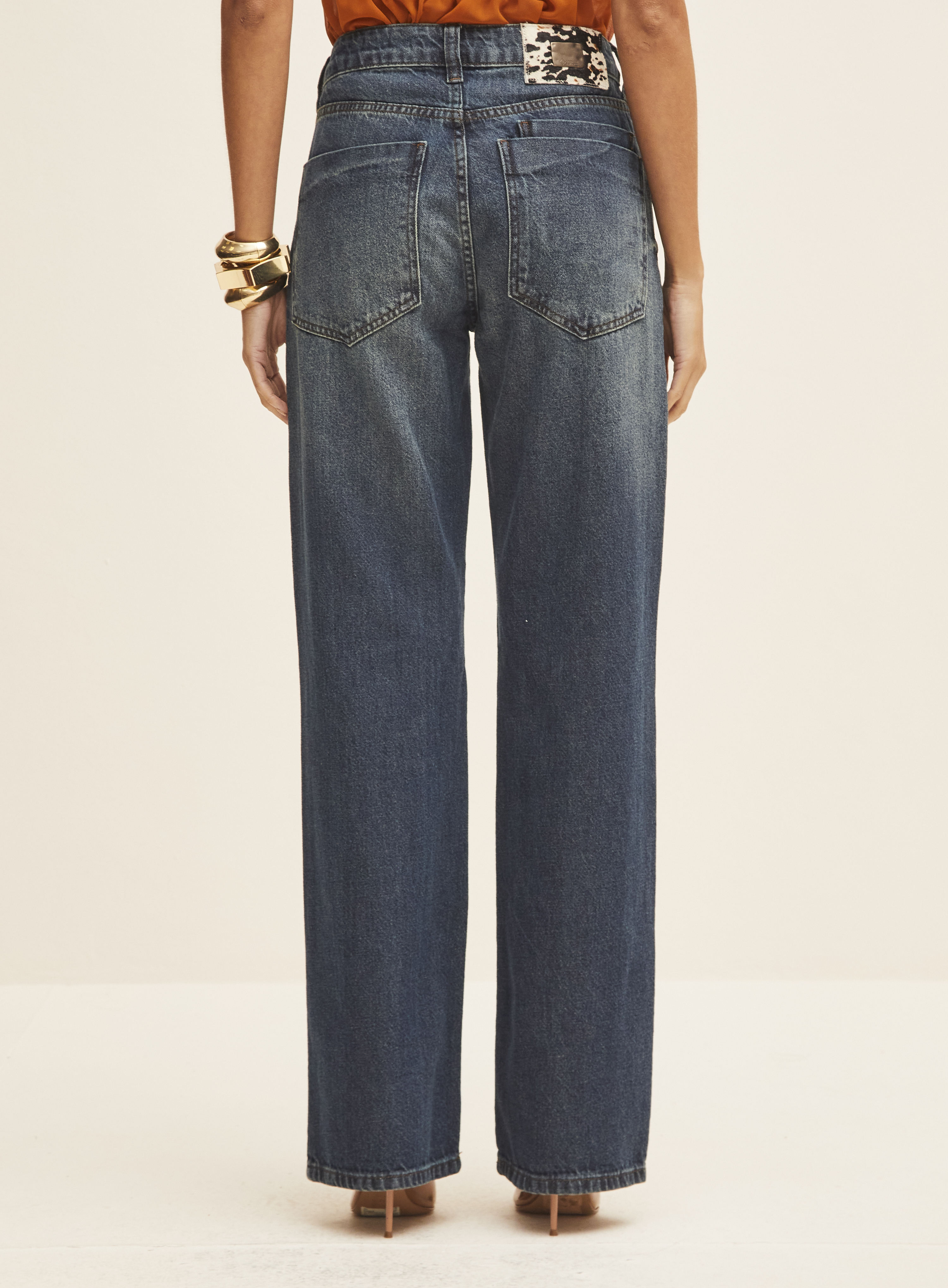 CALÇA JEANS RAQUEL WIDE LEG 40 INDIGO