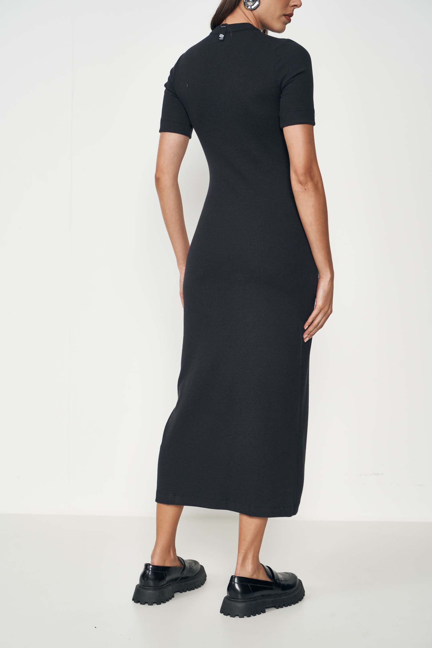 VESTIDO CANELADO G PRETO