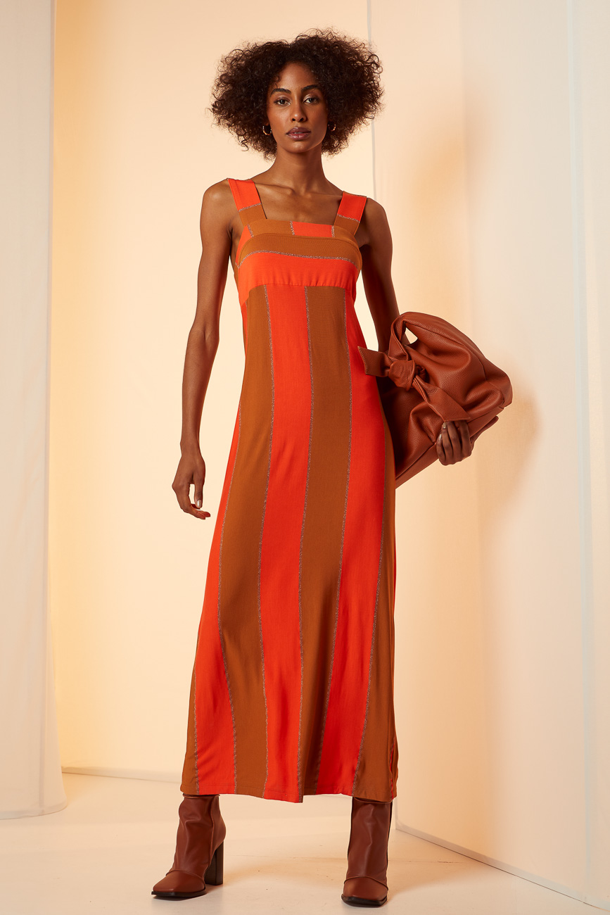 VESTIDO MIDI LISTRADO P P E B STRIPE