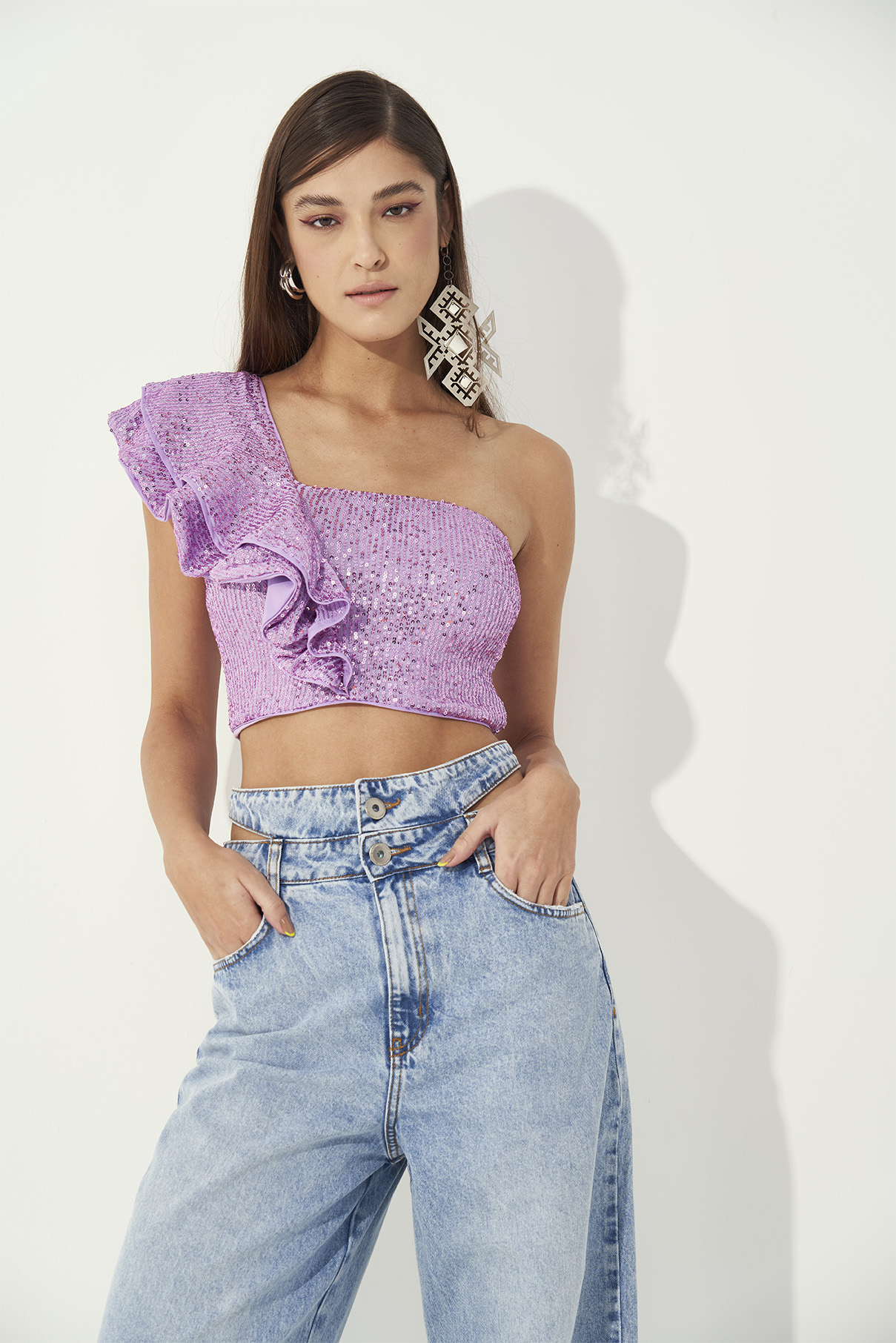 BLUSA PAETE M LILÁS