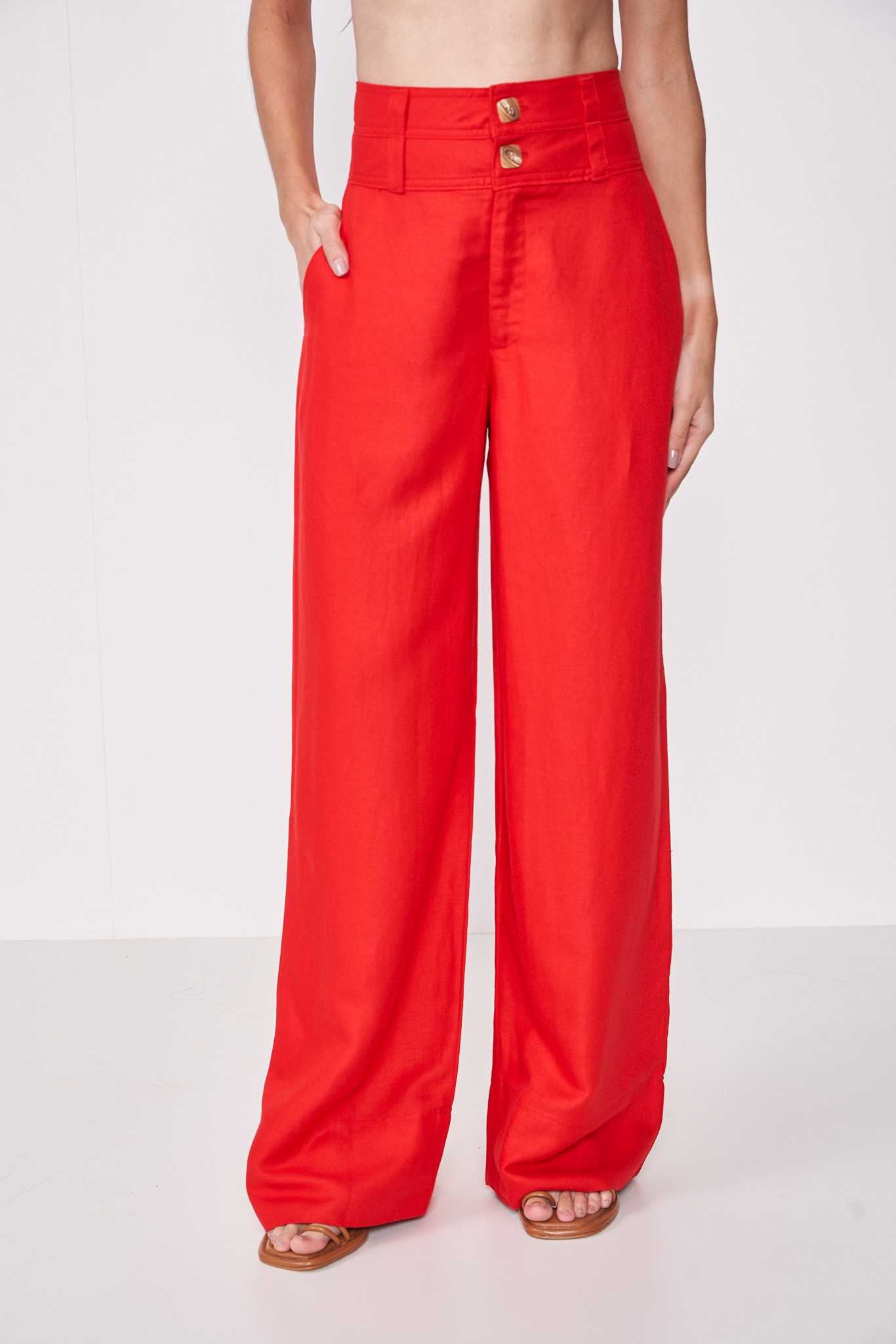 CALÇA LINHO 36 VERMELHO IFE