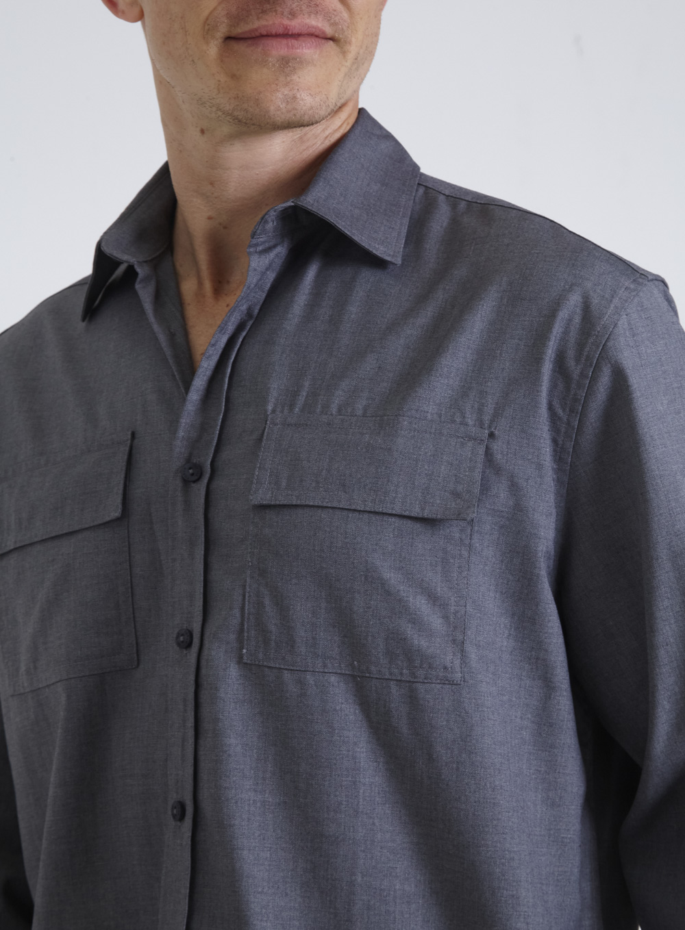 CAMISA CHELSEA M CINZA/BRANCO