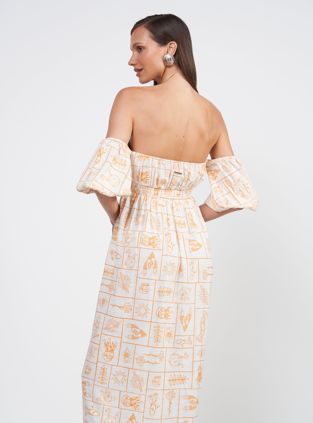 VESTIDO LINHO ESTAMPADO M ALUADA