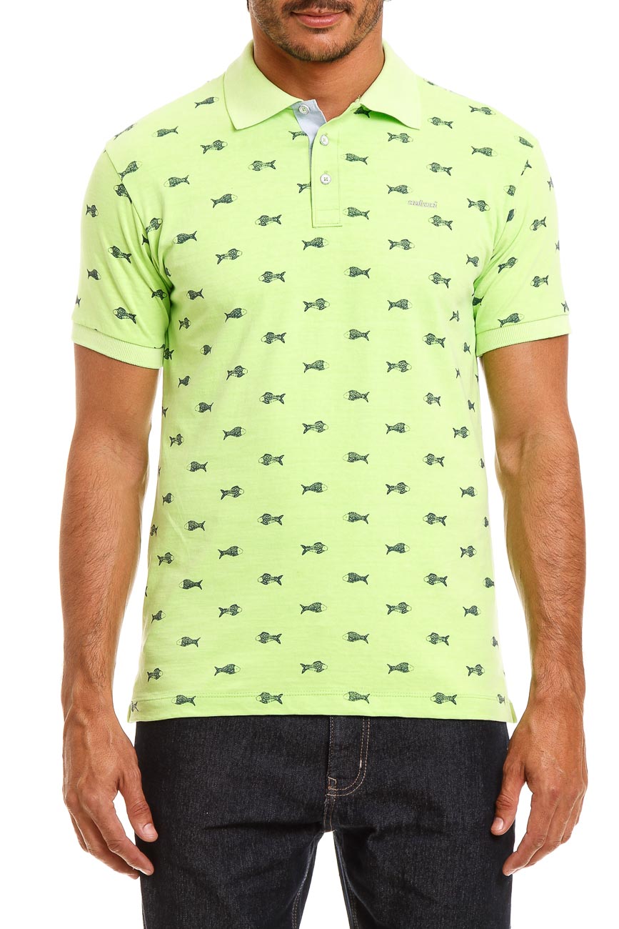 POLO MASC MC EST BORD PP VERDE SKYLAB FL