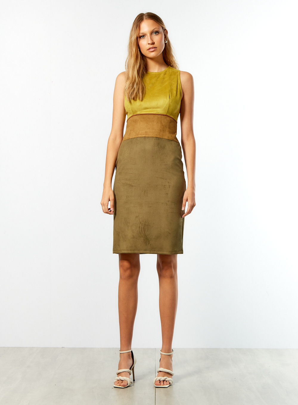 VESTIDO MIDI SUEDE P VD/MARROM/VD