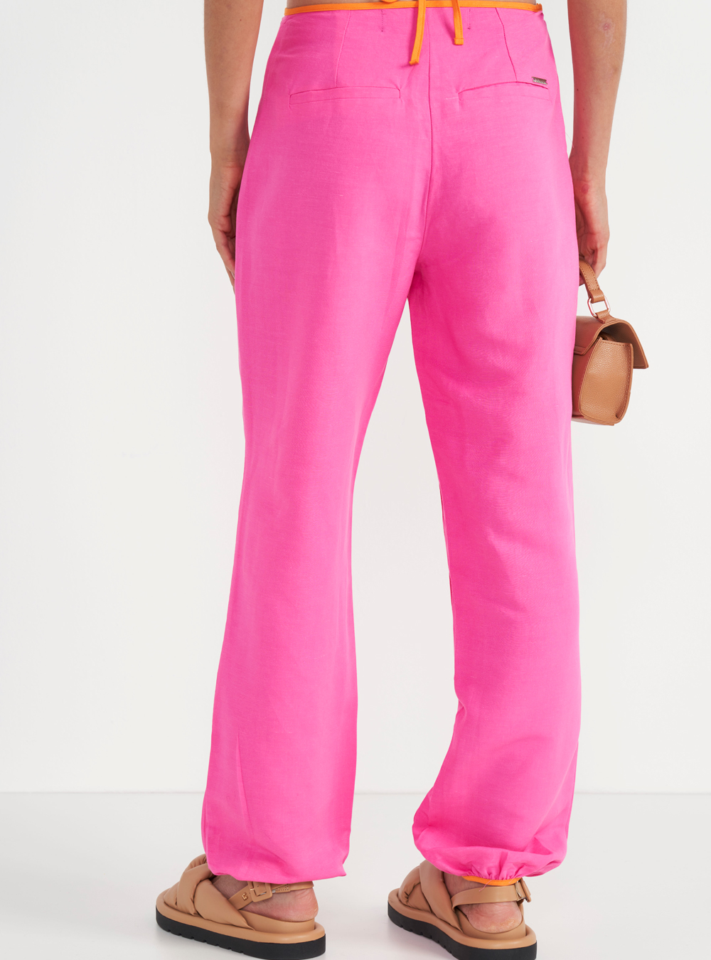 CALÇA LINHO 40 ROSA HONIE
