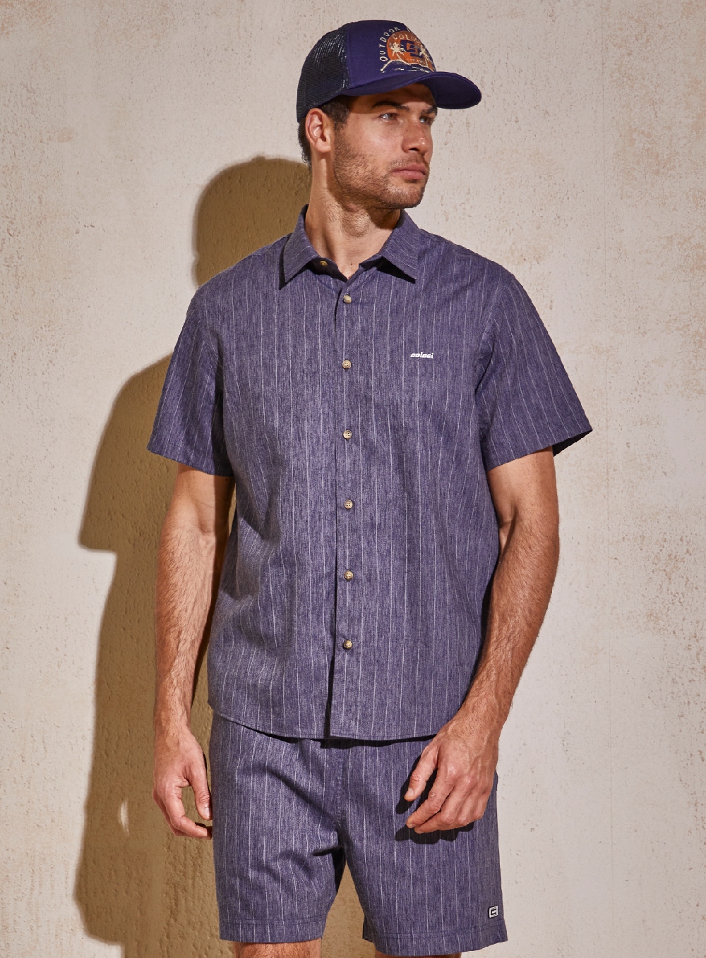 CAMISA LISTRADA RELAX G AZUL