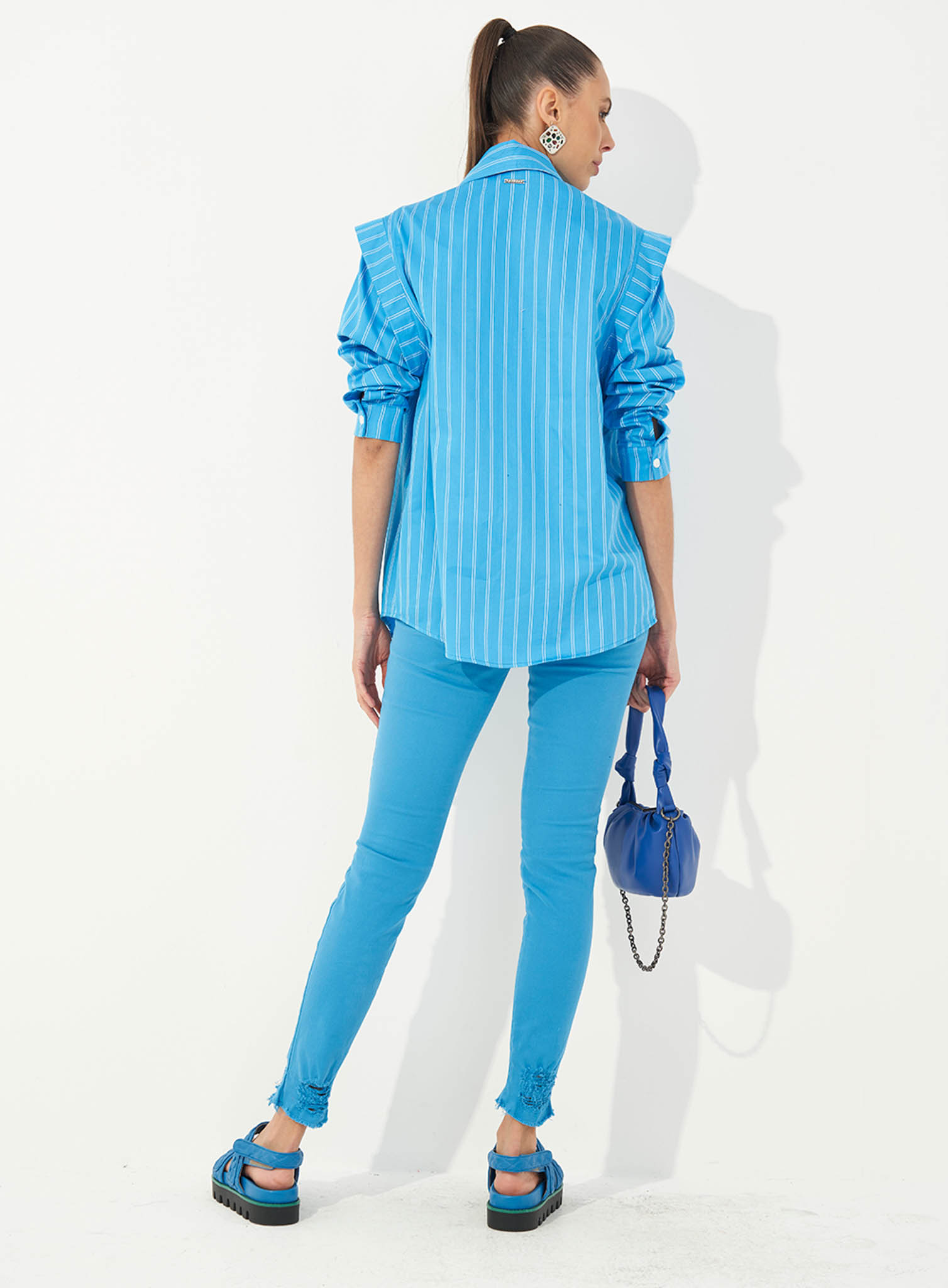 CALÇA SARJA BIA 36 AZUL BALTIMORE