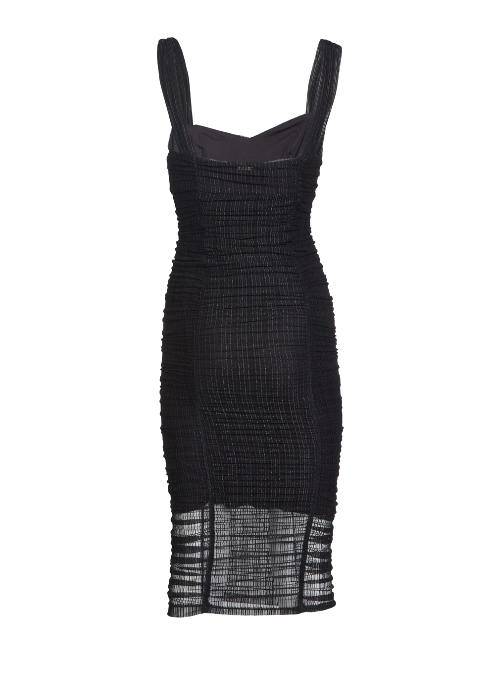 VESTIDO TULE LISTRADO PP PRETO