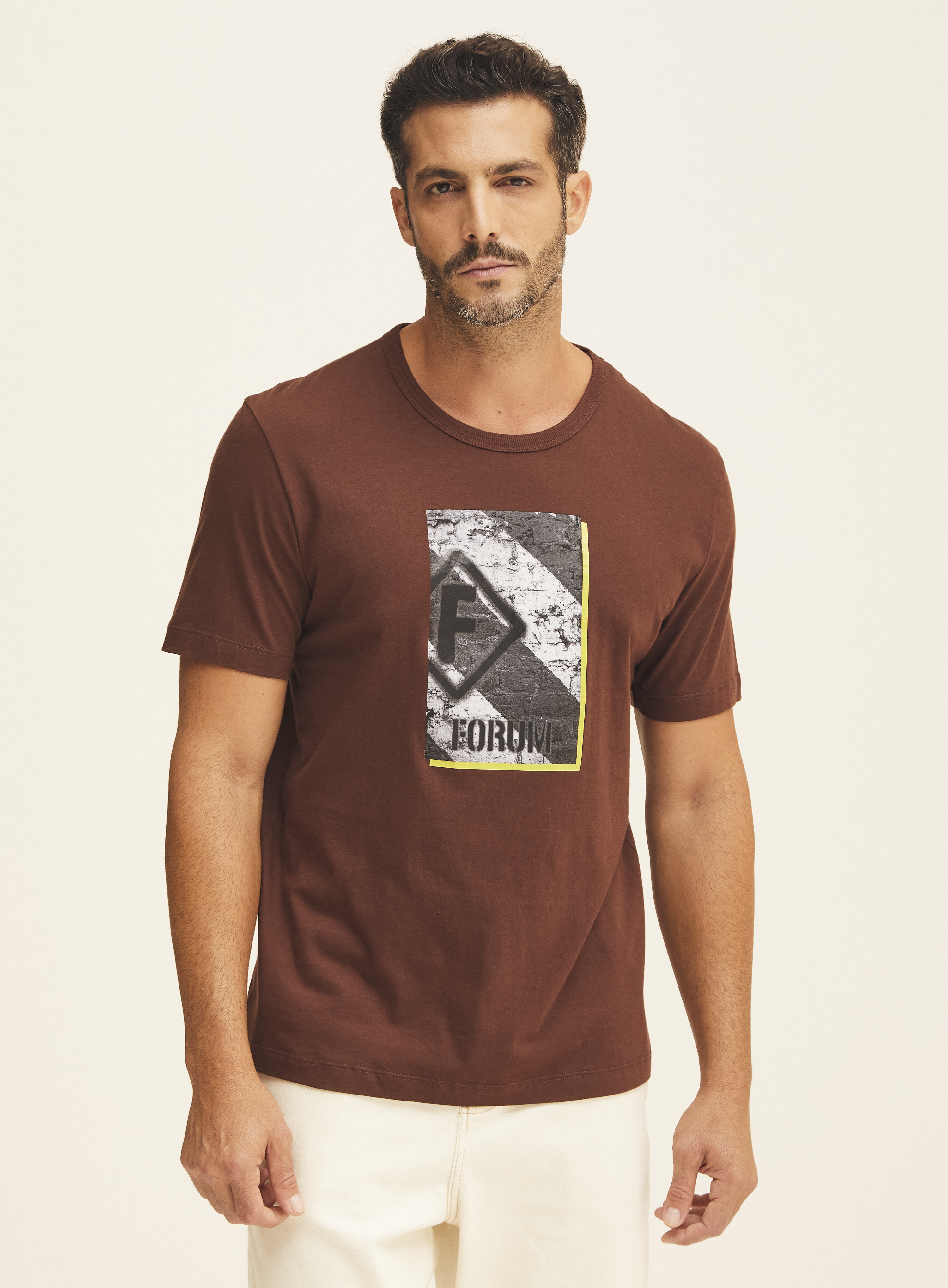 CAMISETA FORUM P MARROM ROCCIA