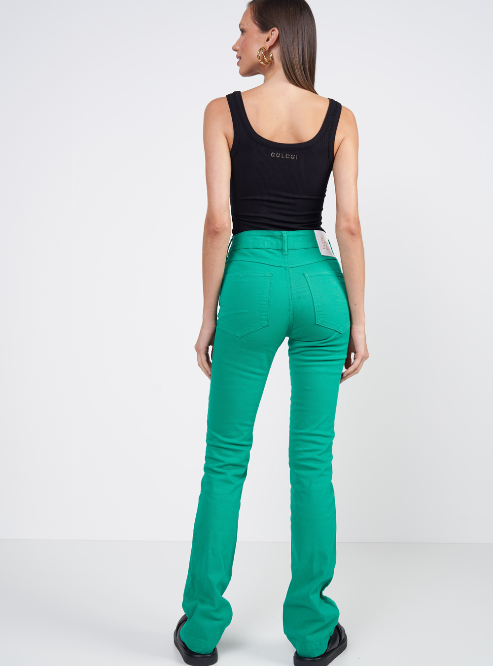 CALÇA SARJA BIA 36 VERDE GATONE
