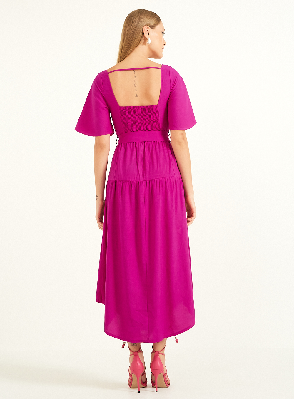 VESTIDO LINHO PP ROXO SELENE