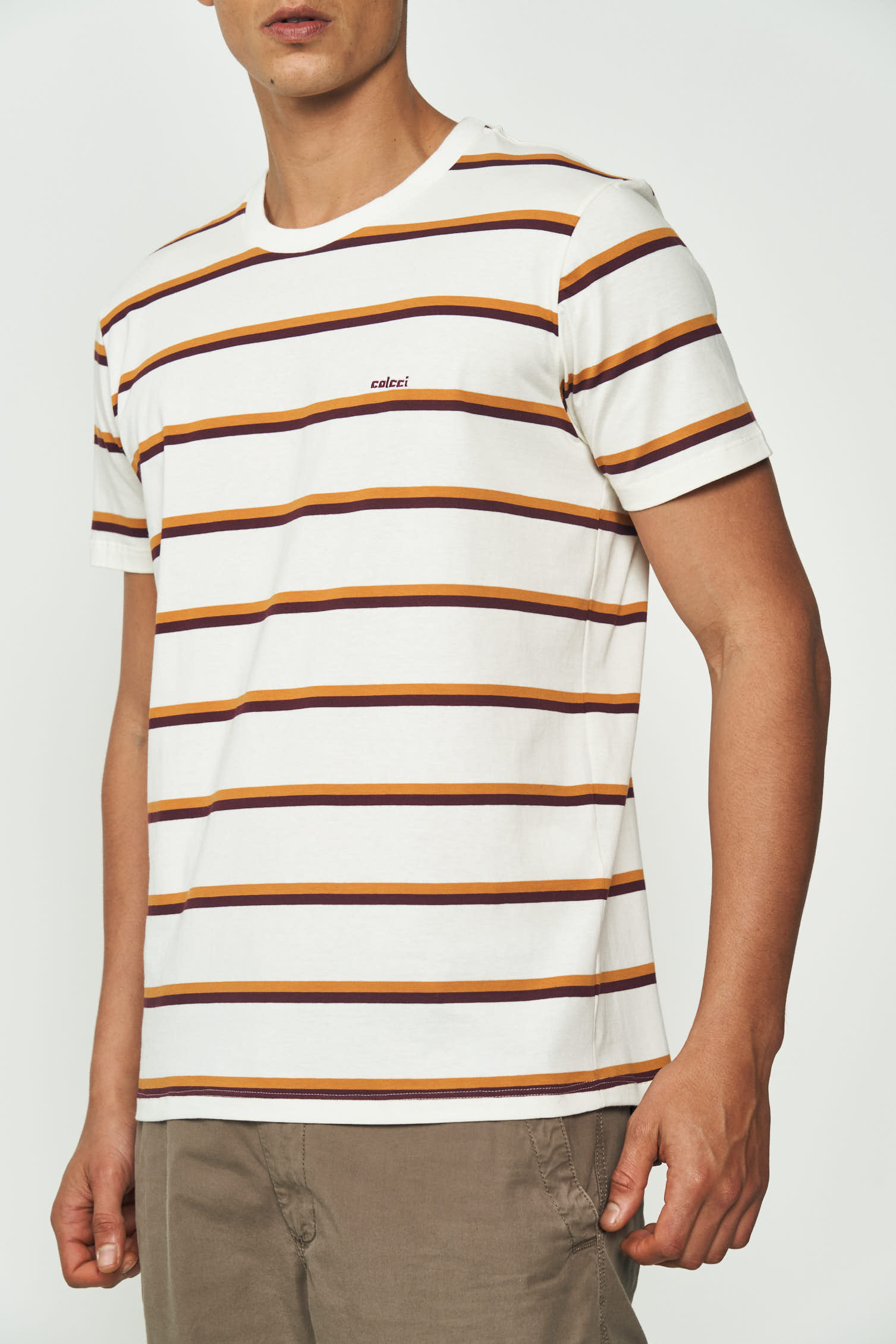 CAMISETA LISTRADA P OFF/AMAR/BOR