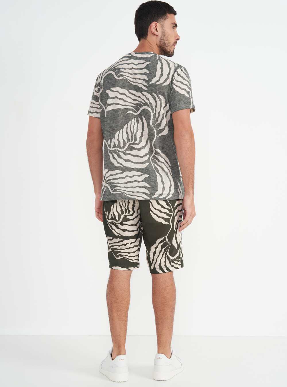 BERMUDA LINHO ESTAMPADA 40 SEAWEED VD.DRA.