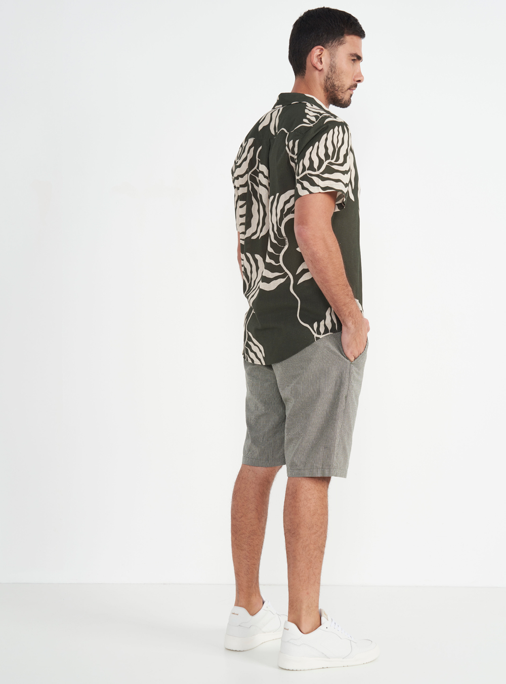CAMISA LINHO ESTAMPADA XGG SEAWEED VD.DRA.