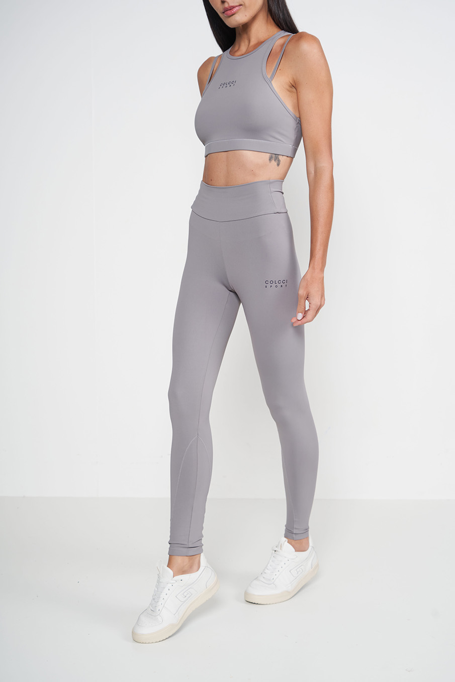 CONJUNTO TOP E CALÇA LEGGING G CINZA ALITA