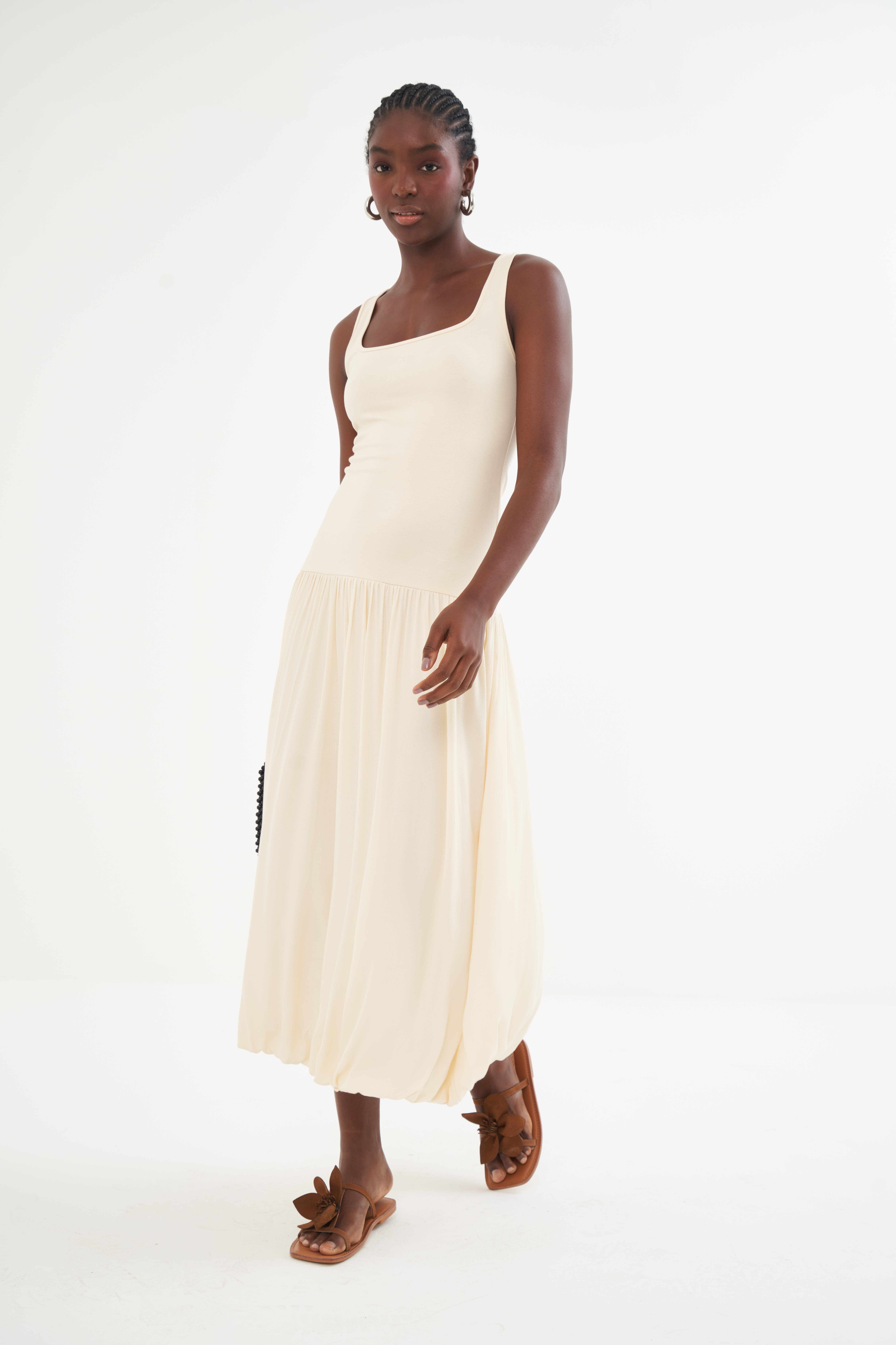 VESTIDO COLCCI M BEGE AFFOGATO