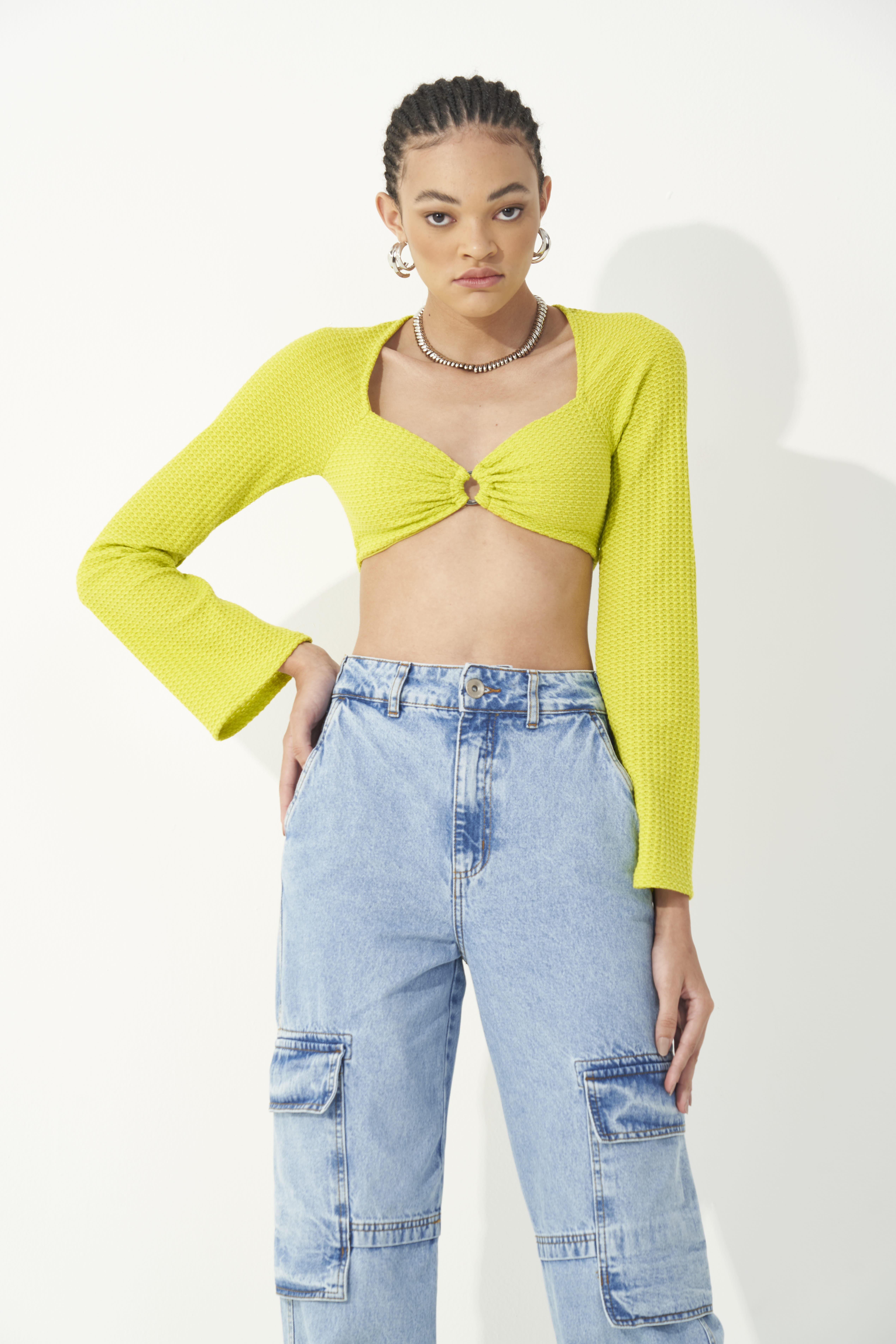 BLUSA COLCCI M VERDE/AMARELO