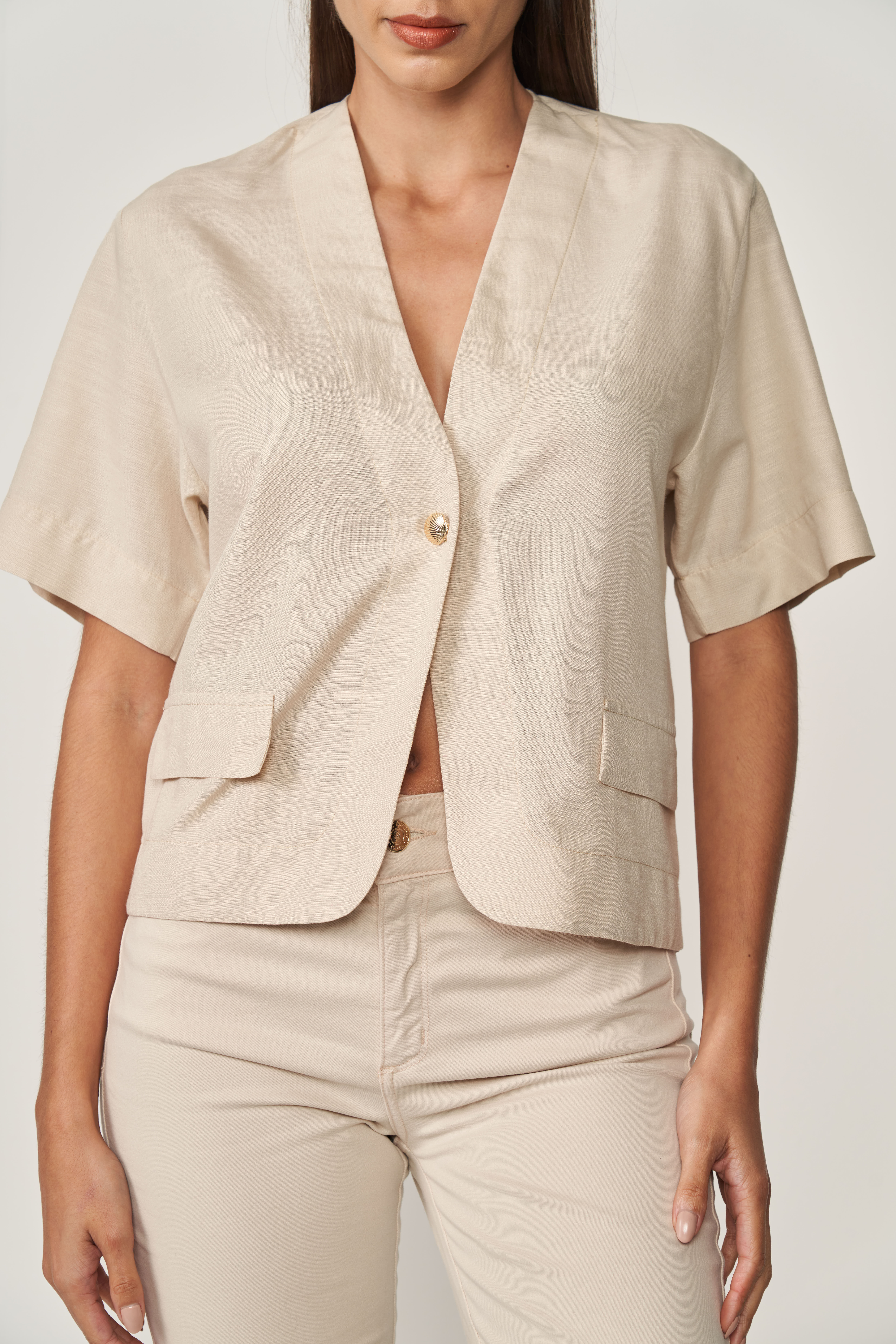 BLUSA COLCCI G BEGE TAUPE