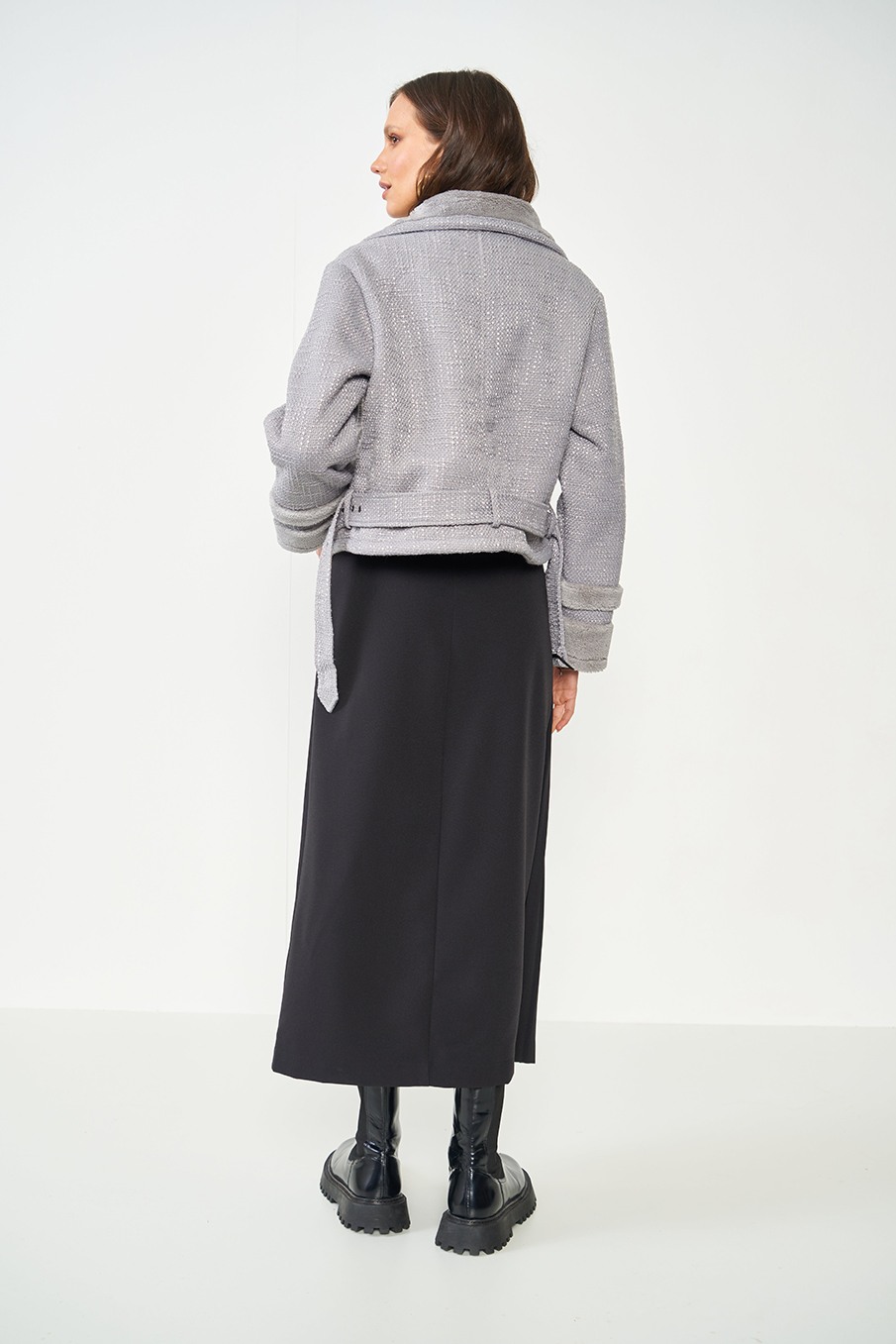 CASACO TWEED G CINZA ALITA