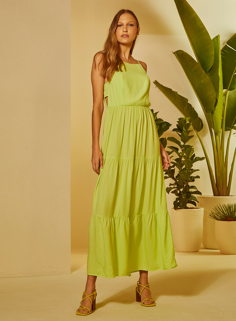 VESTIDO LONGO FORUM P VERDE PLAYA VIS