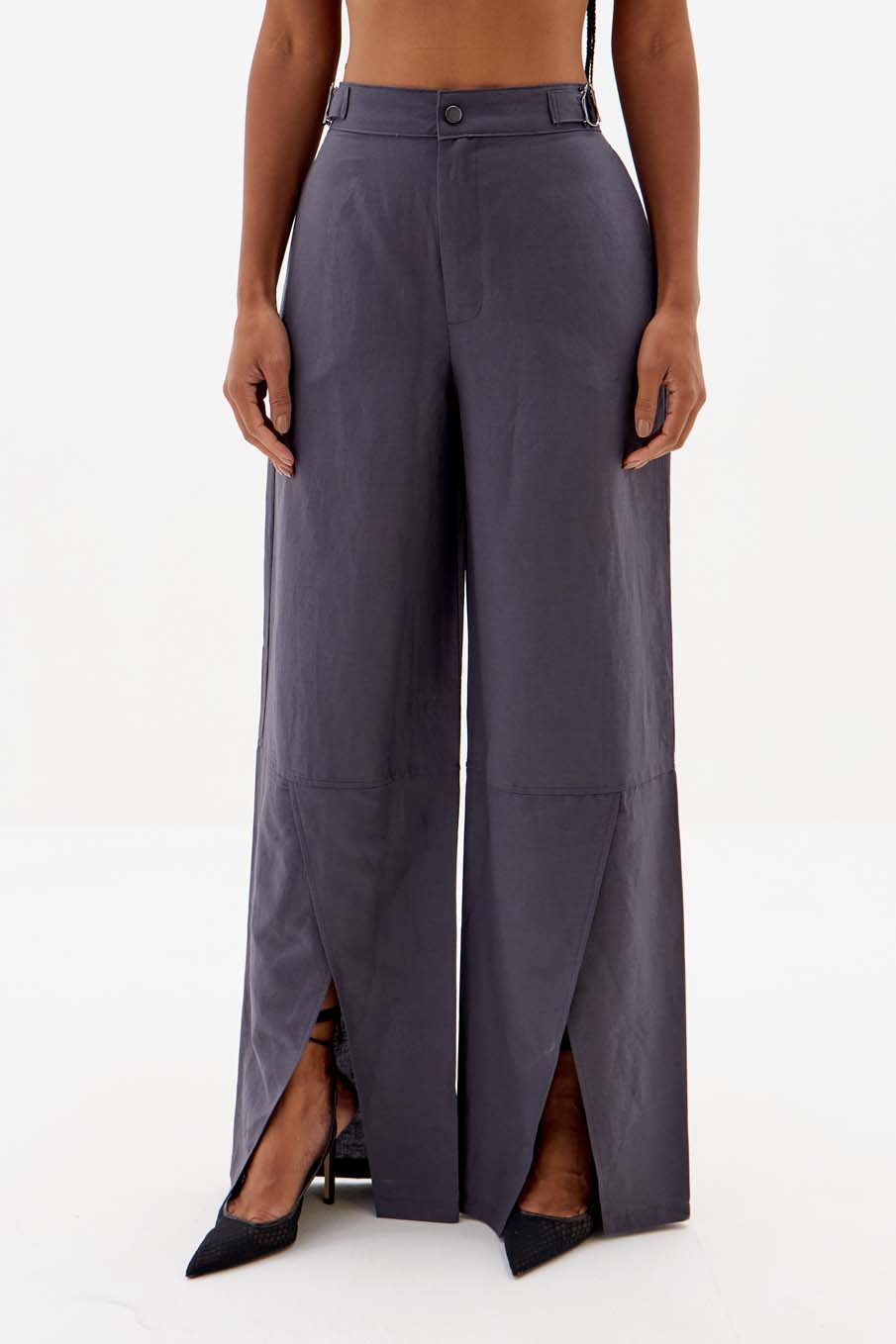 CALÇA LINHO 38 CINZA FULIGEM