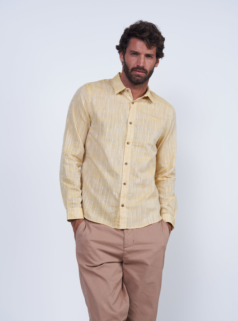 CAMISA RELAX M BRANCO/AMARELO
