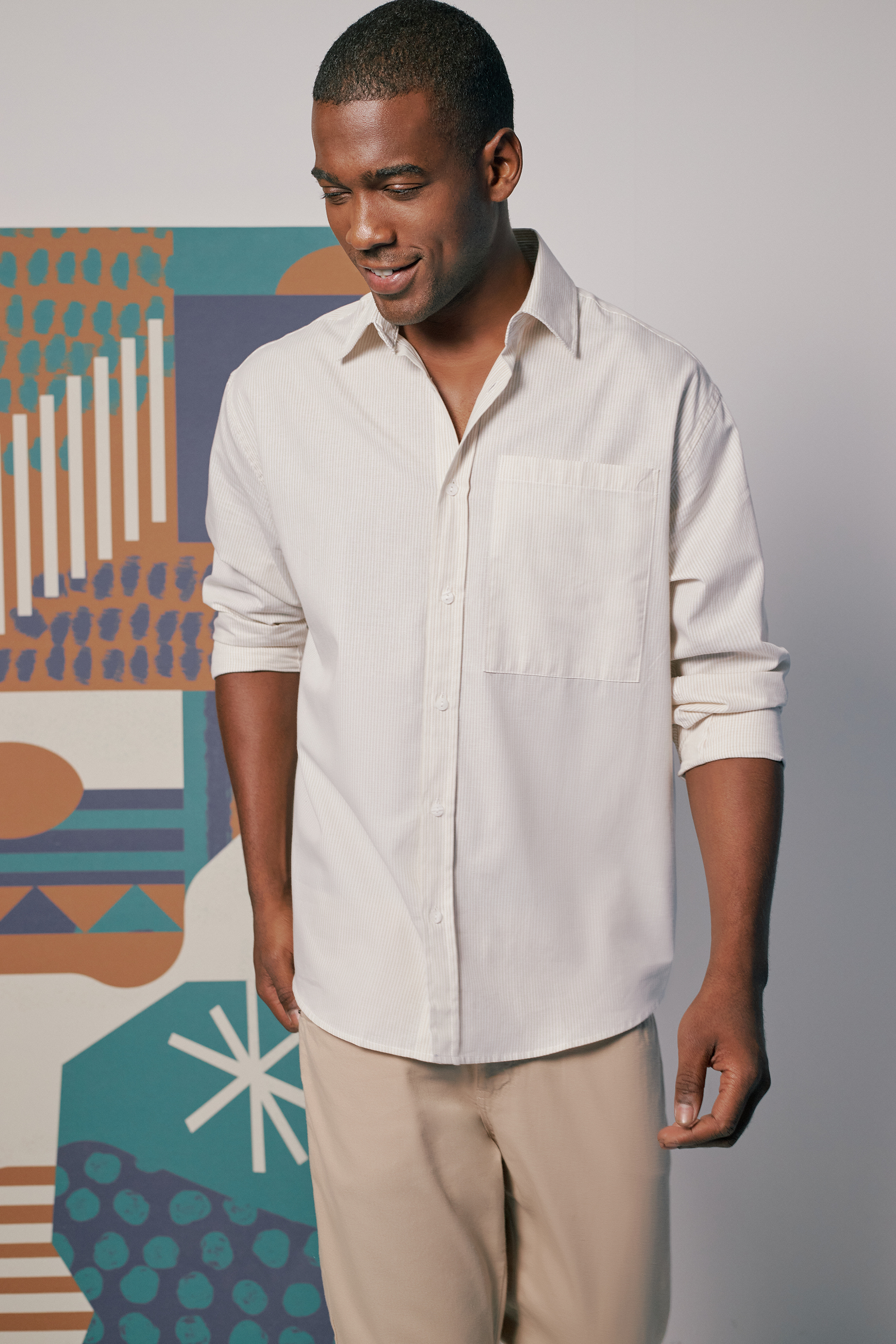 CAMISA CHELSEA G BEGE/BRANCO